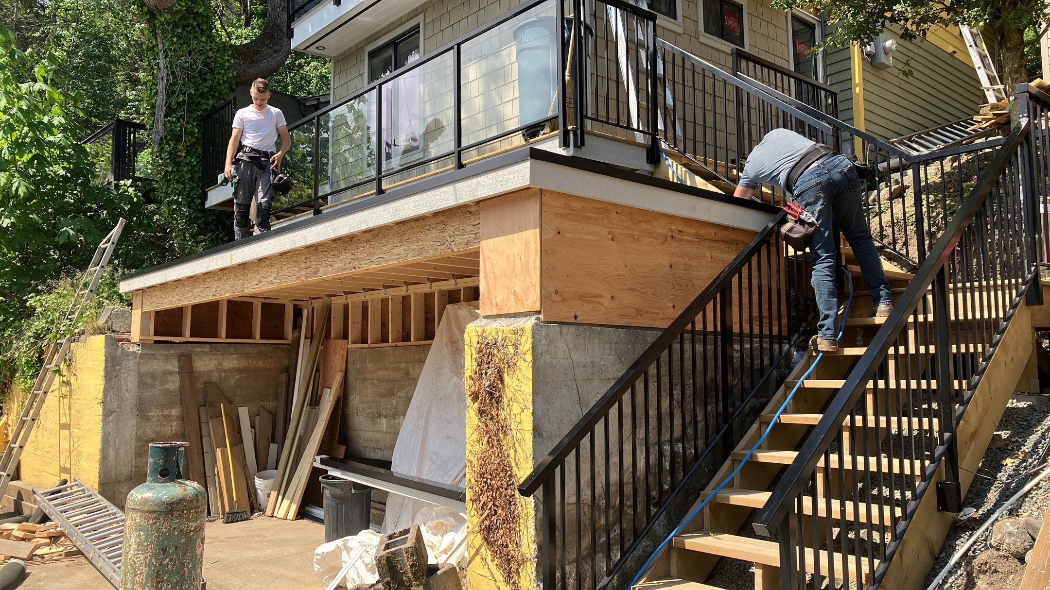 Small patio roof with 2ply sbs  by Top Notch Roofing Inc
