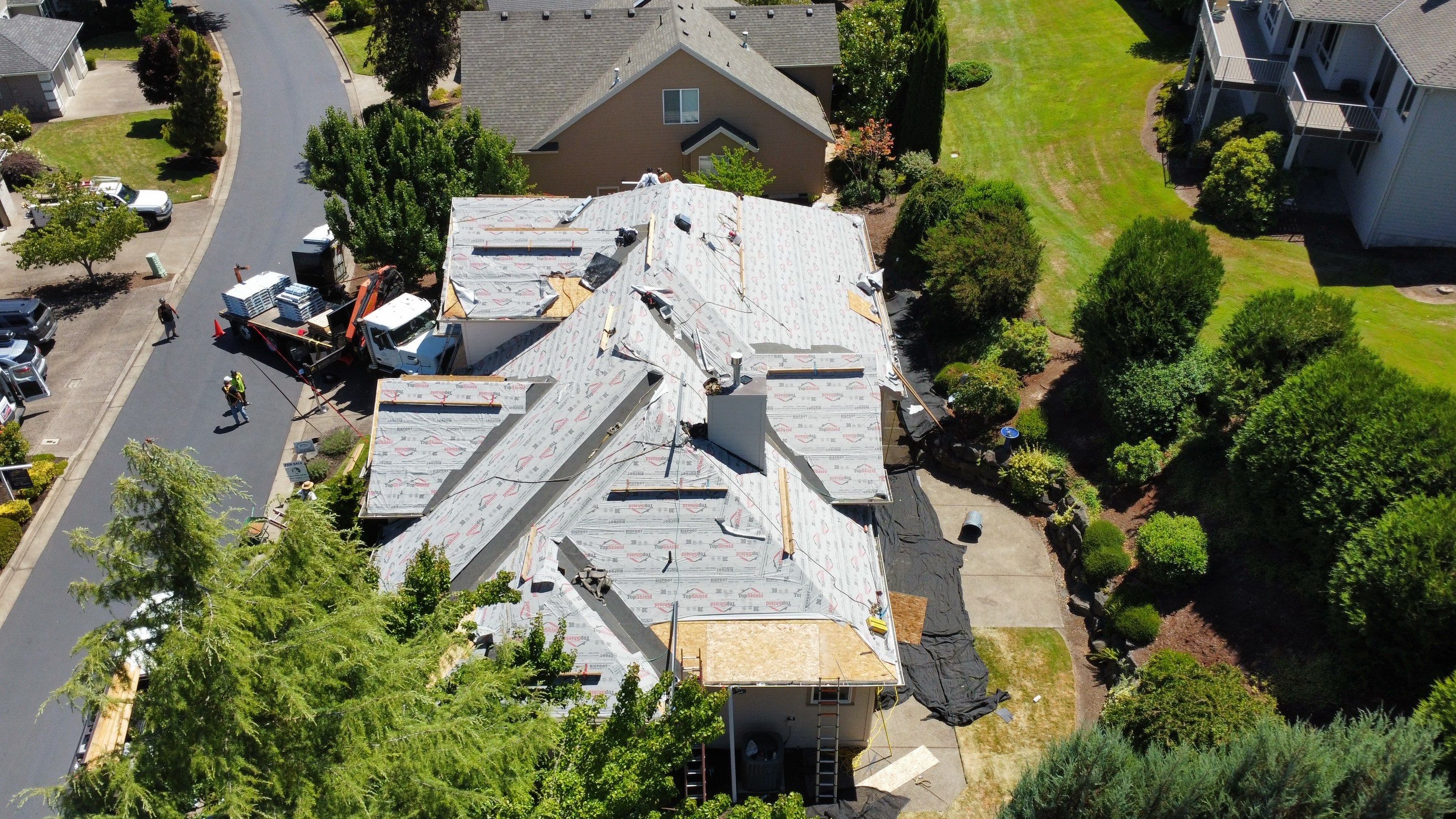 Residential Roofing Installation using IKO Dynasty (Color: Shadow Brown) by Orezona Building & Roofing Company, Inc.