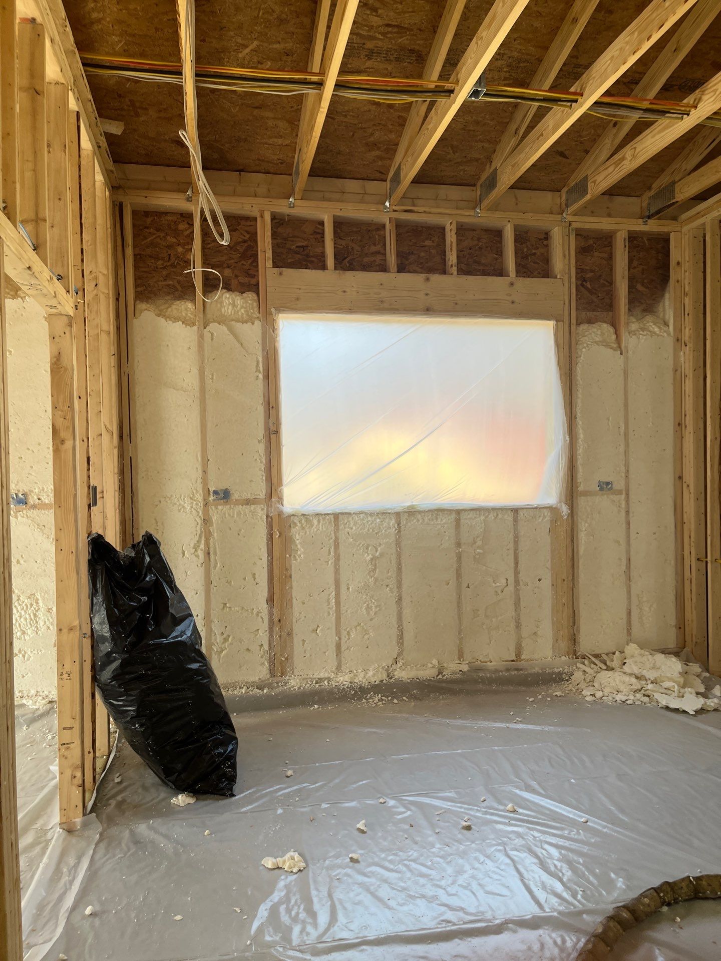 New Construction using open cell spray foam by NYS Foam & Energy