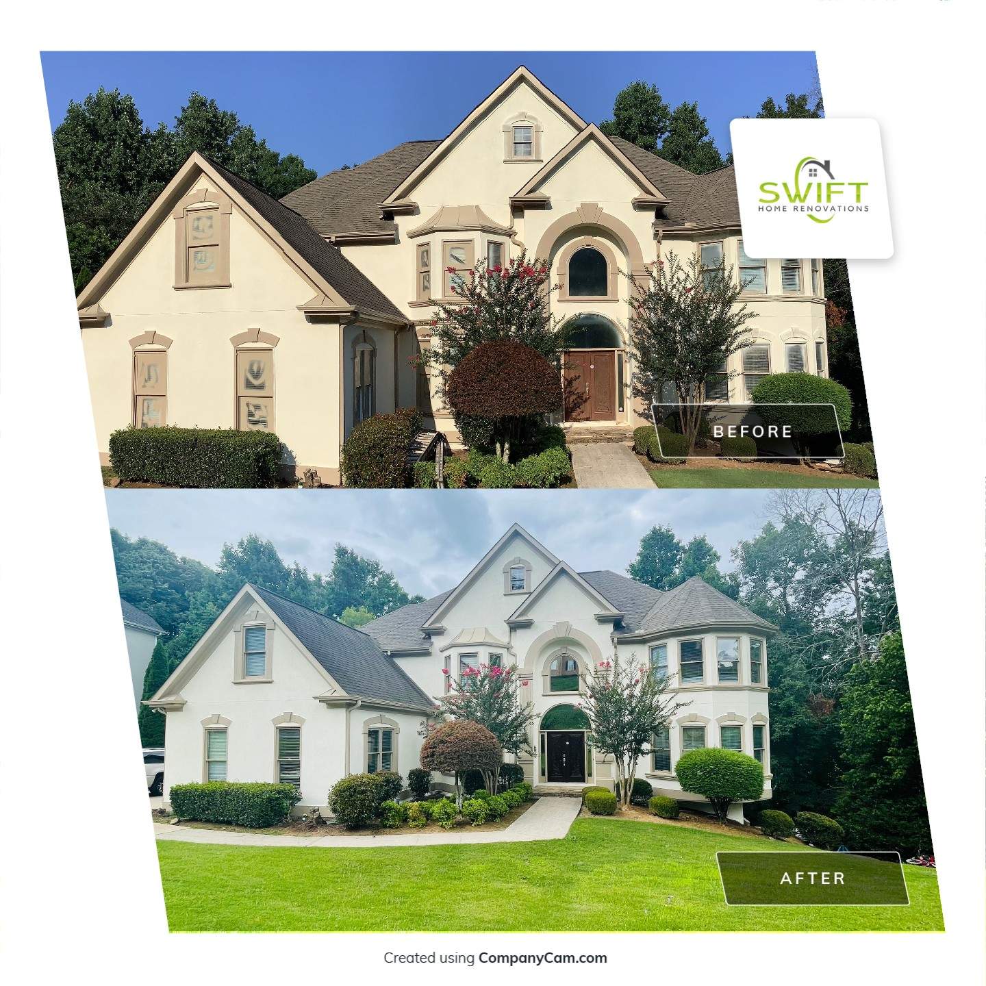 Stucco Exterior Painting and Deck Refinishing in Duluth by Swift Home Renovations
