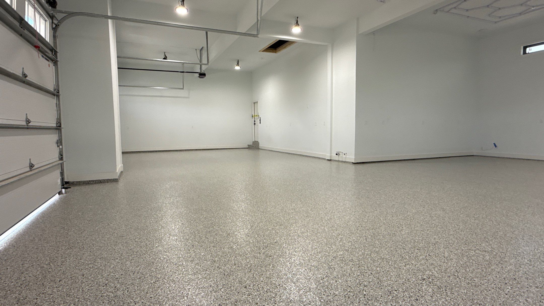 Chris Made The Great Choice Of Cabin Fever Flake Floor by Banner Garage