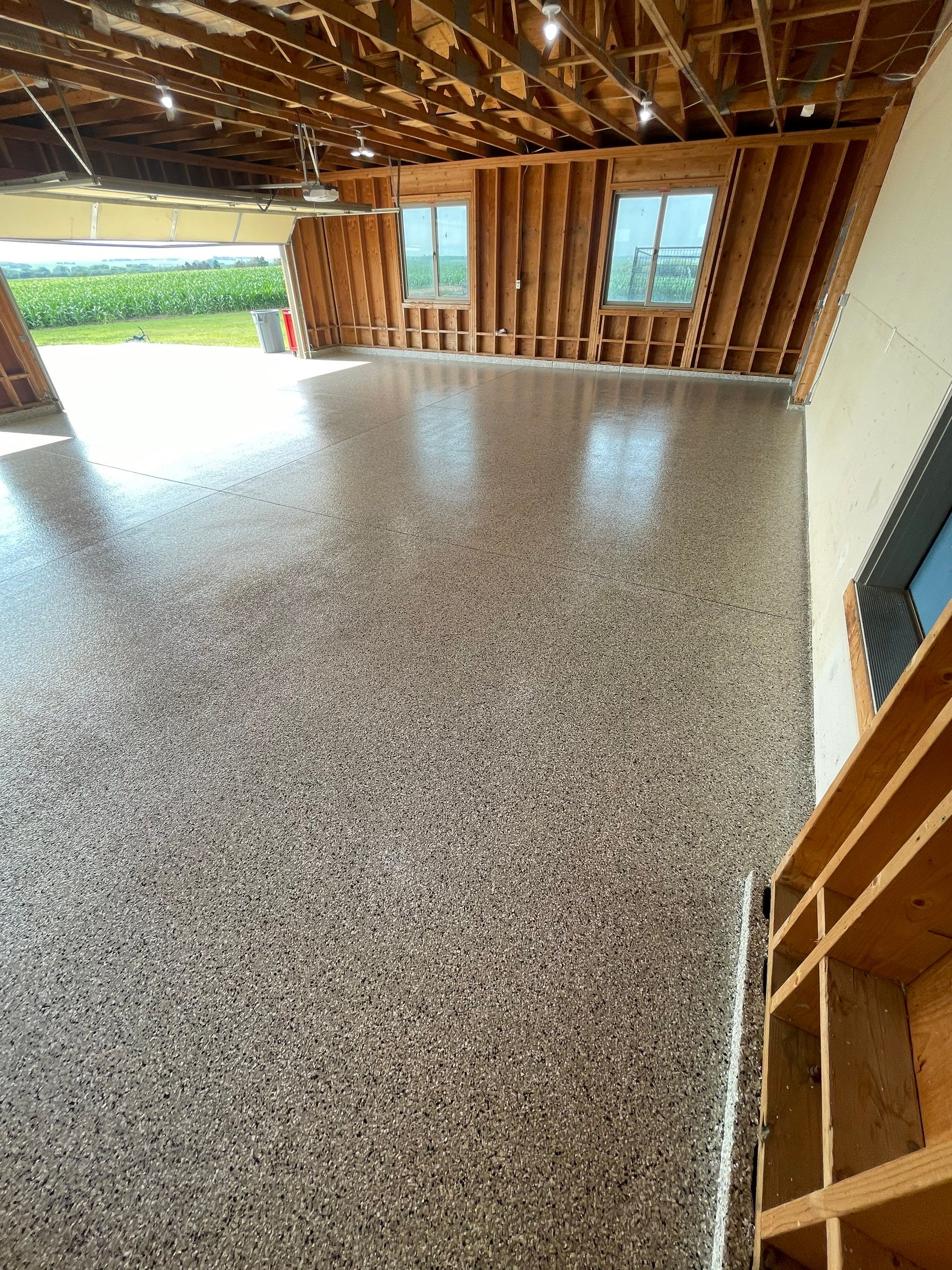 Cabin Fever Coating for Detached Garage in Dell Rapids by Select Painting, Coatings & Garage Cabinets