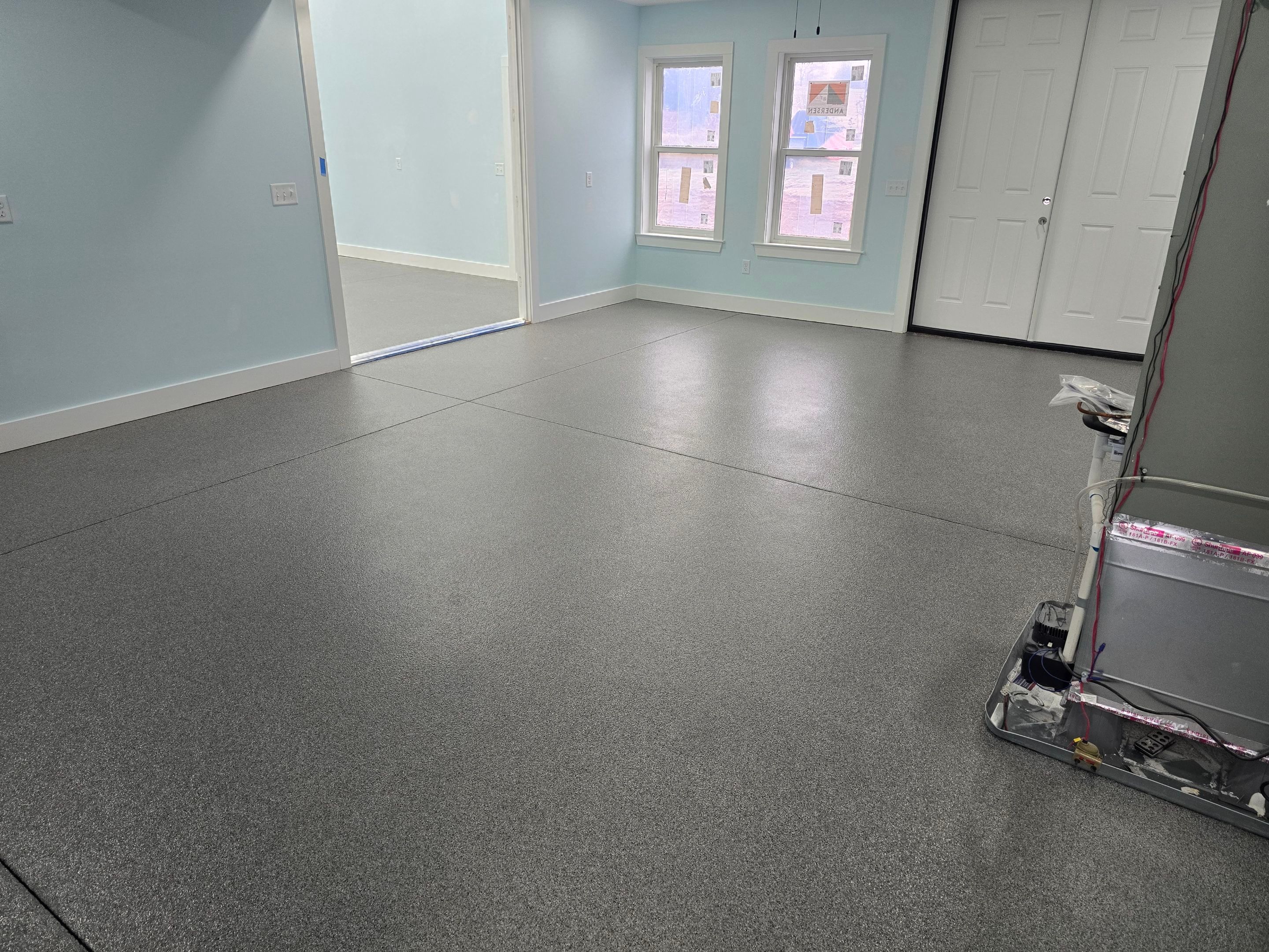 Gym & Garage Using Sea Glass & Keystone by Elite Floor Solutions