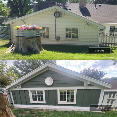 Farmington | Custom Hardie Mixed Siding | Thyme Green & White