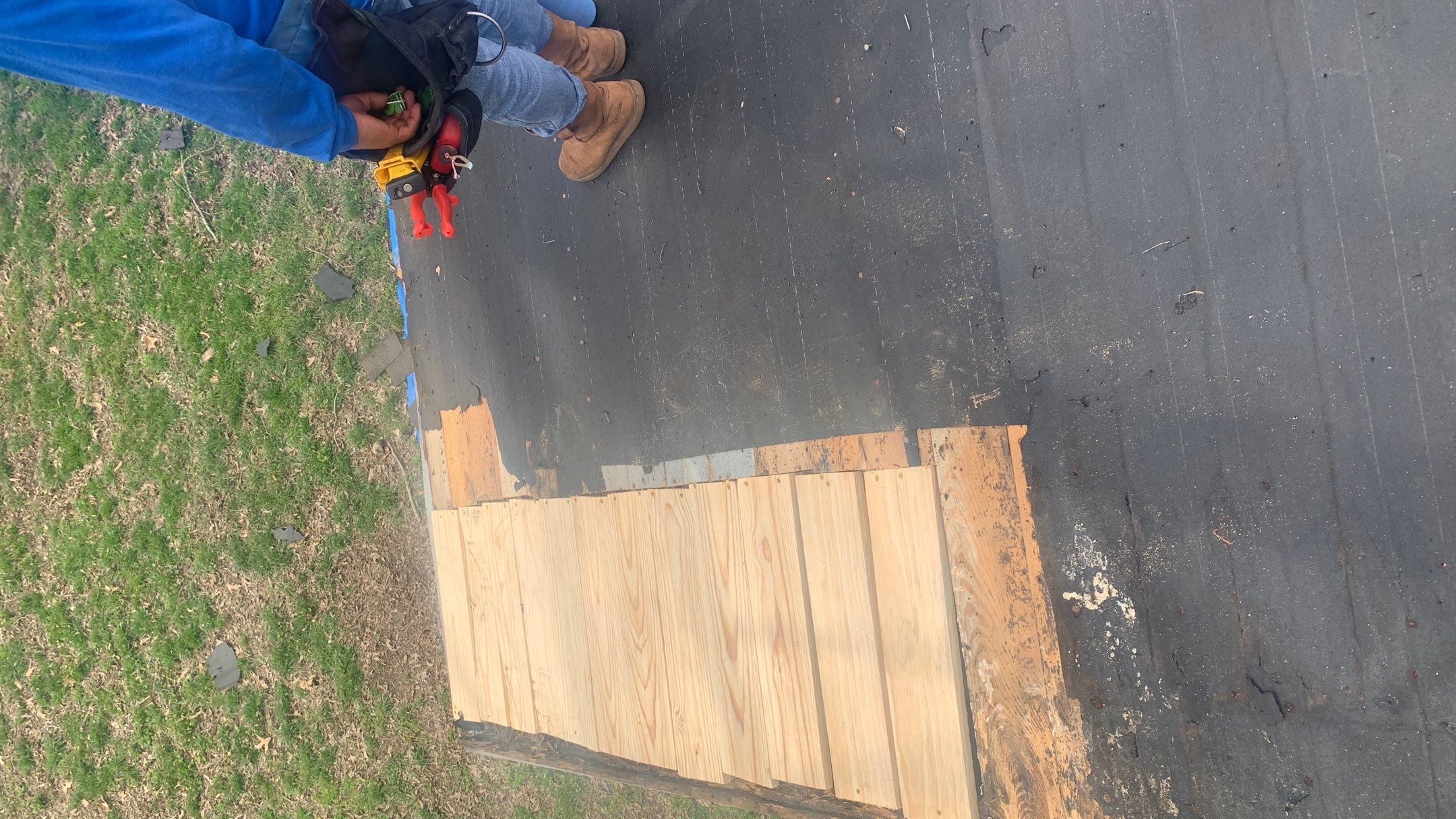 Residential Roofing Installation using 26 Gauge Colored Panels by Hostetler Roofing