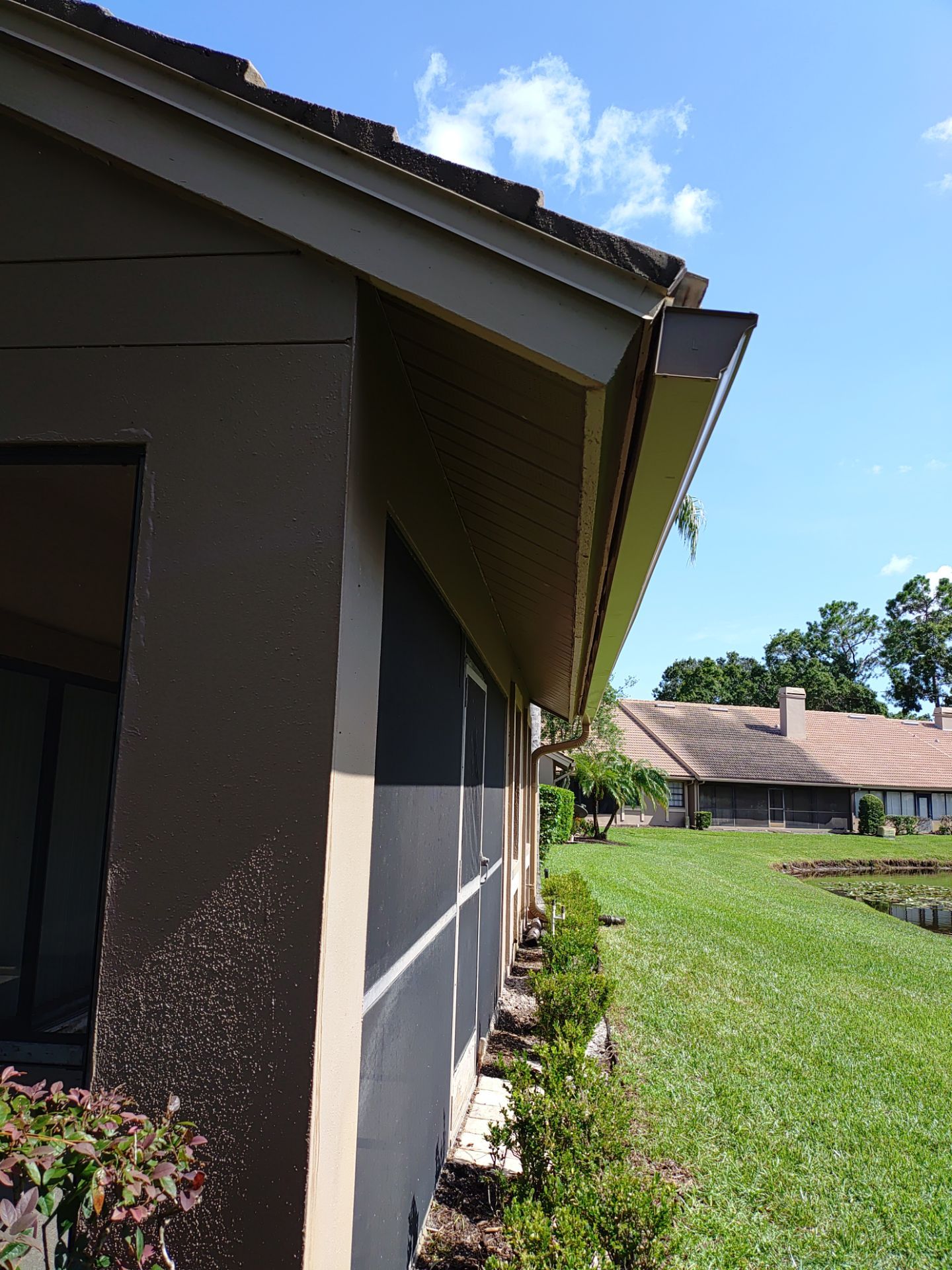 Replace gutter using Gutter Guards, Seamless Gutters, New Downspouts in Palm Harbor FL by Gutter Professors
