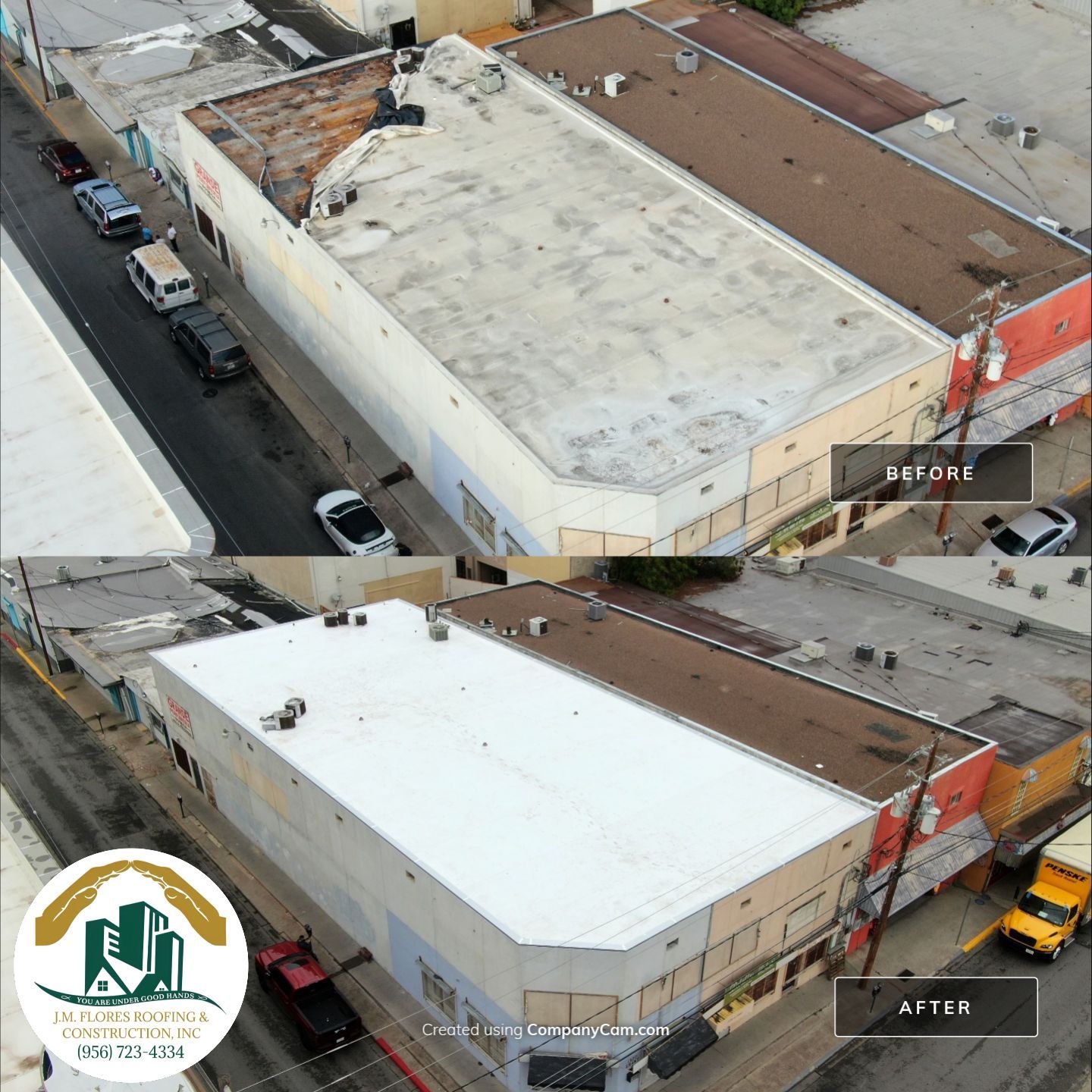 Commercial Roofing Installation using Thermoplastic Polyolefin - GAF  by JM Flores Roofing & Construction, Inc