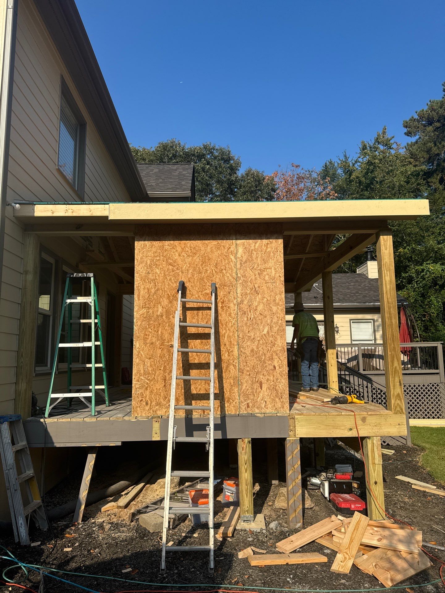 Custom Multi-Level Composite Deck and Screened-In Porch in Marietta by Swift Home Renovations