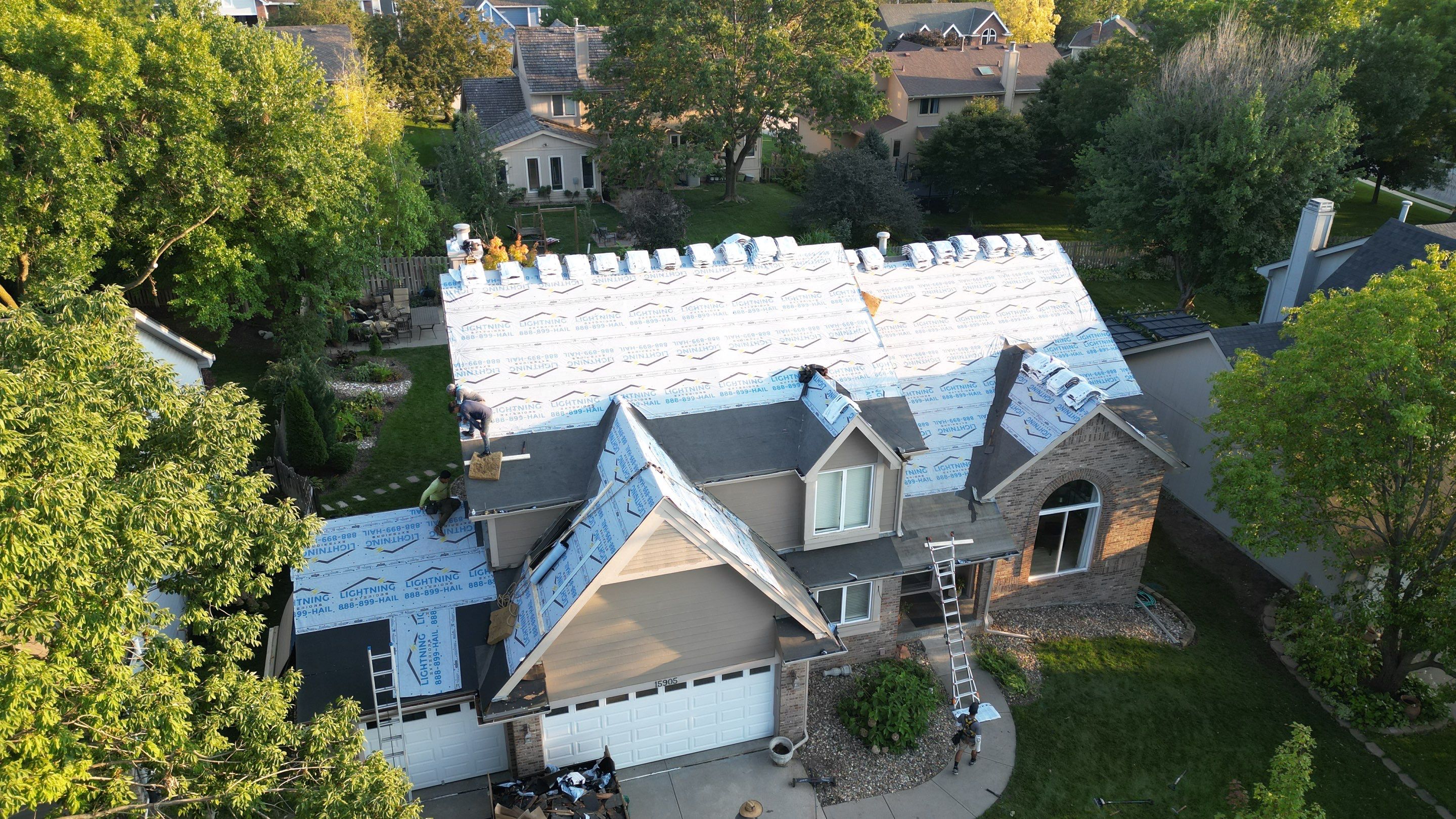 Residential Roofing Installation using IKO ArmourShake in Chalet Wood by Lightning Exteriors