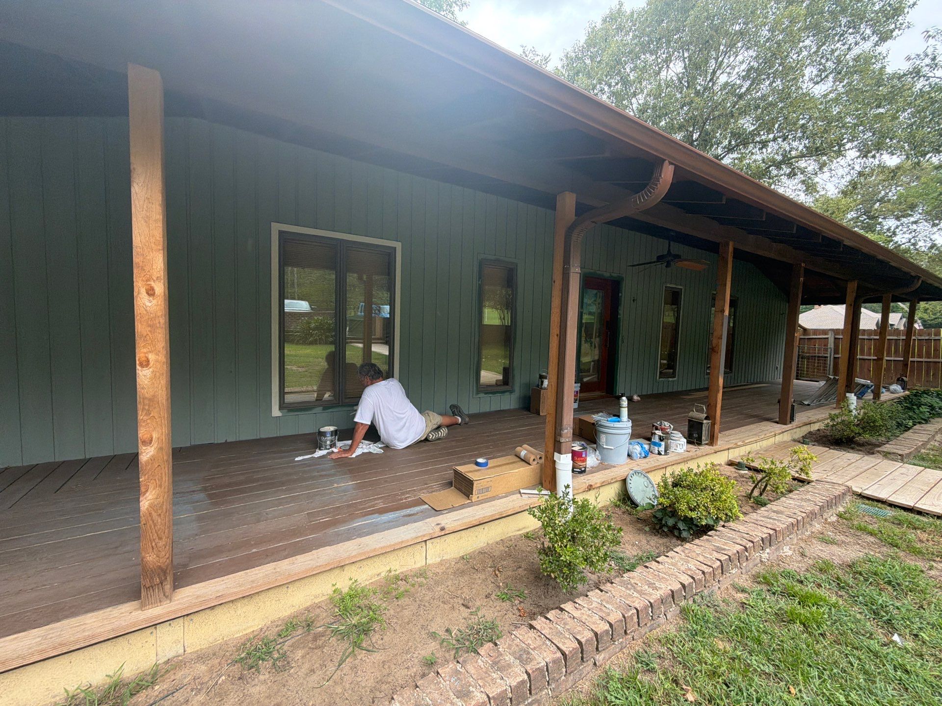 Careful Stain Work & Fresh Color on Unique Property Tyler, TX by Quality Coats Painting