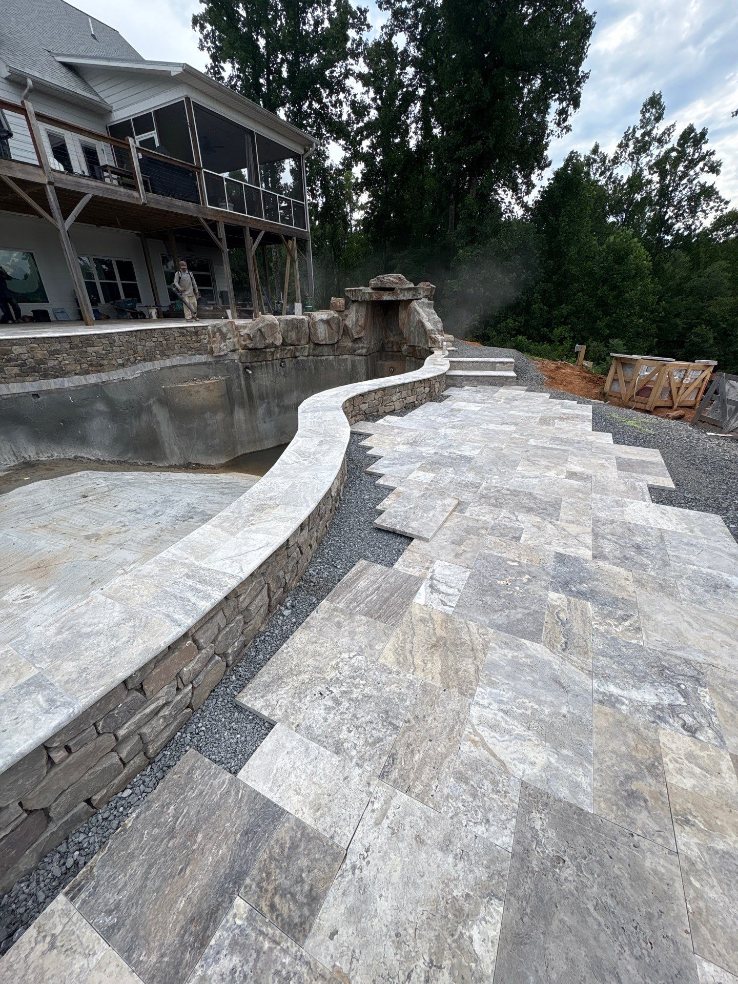 Pool Area Hardscape  by Growing Edge Landscape & Design, Inc.
