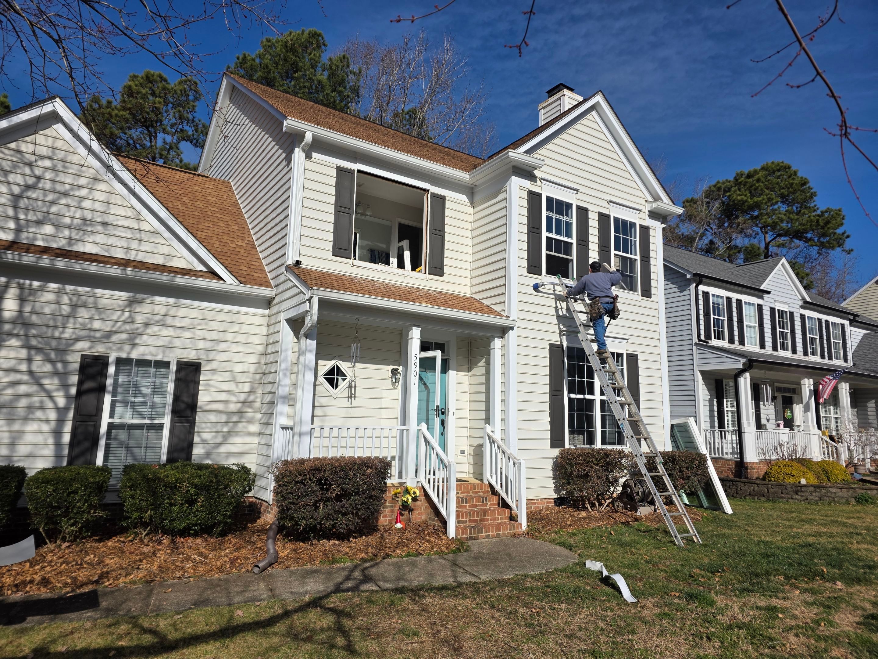 Energy Efficient Window Replacement for Raleigh Two-Story Home by The Remodeling Company