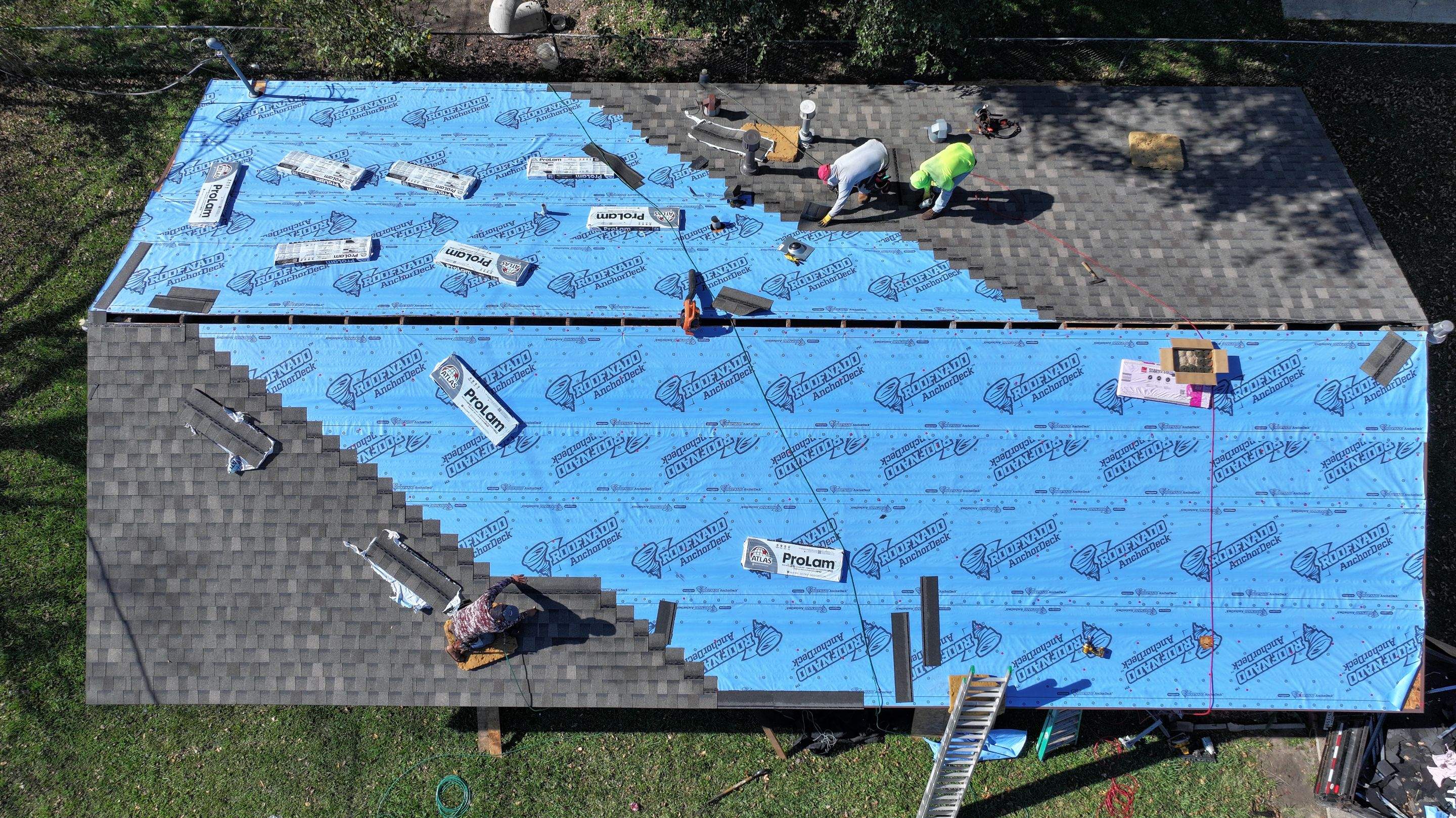 Complete Roof Replacement, Crew in Action — Houston, TX by PL Roofing & SB Roofing, LLC.