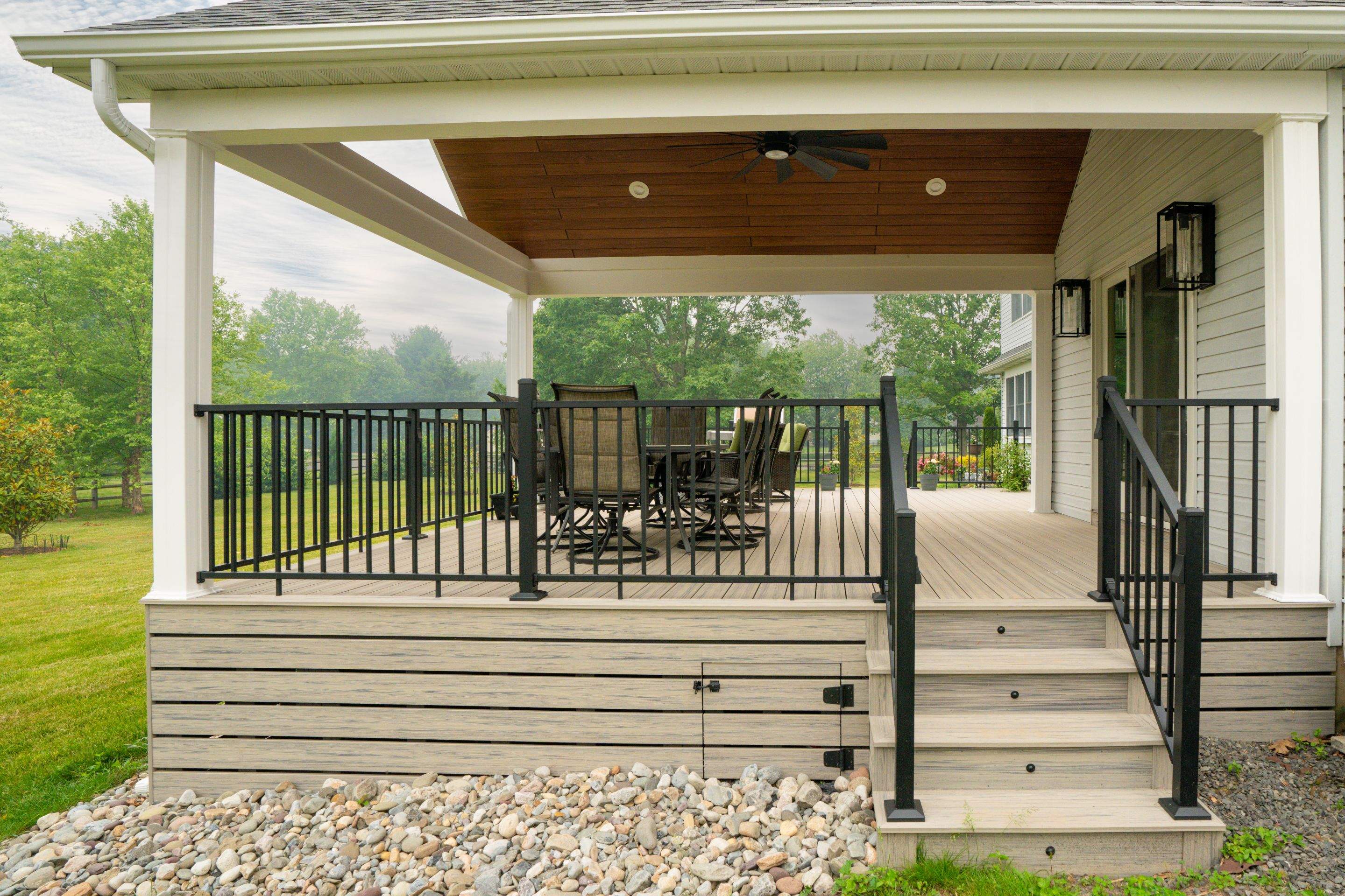 New deck With A frame porch In Morrisville PA by deck guardian
