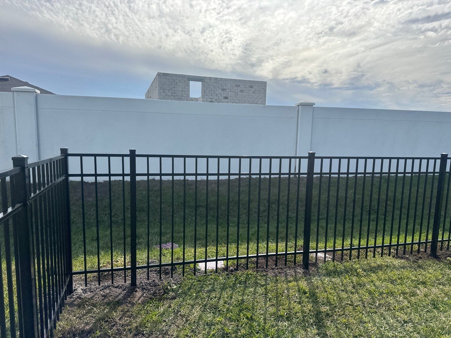 Aluminum Fence Installation using Black 3 Rail Aluminum Fence by Asap fence and gates, LLC