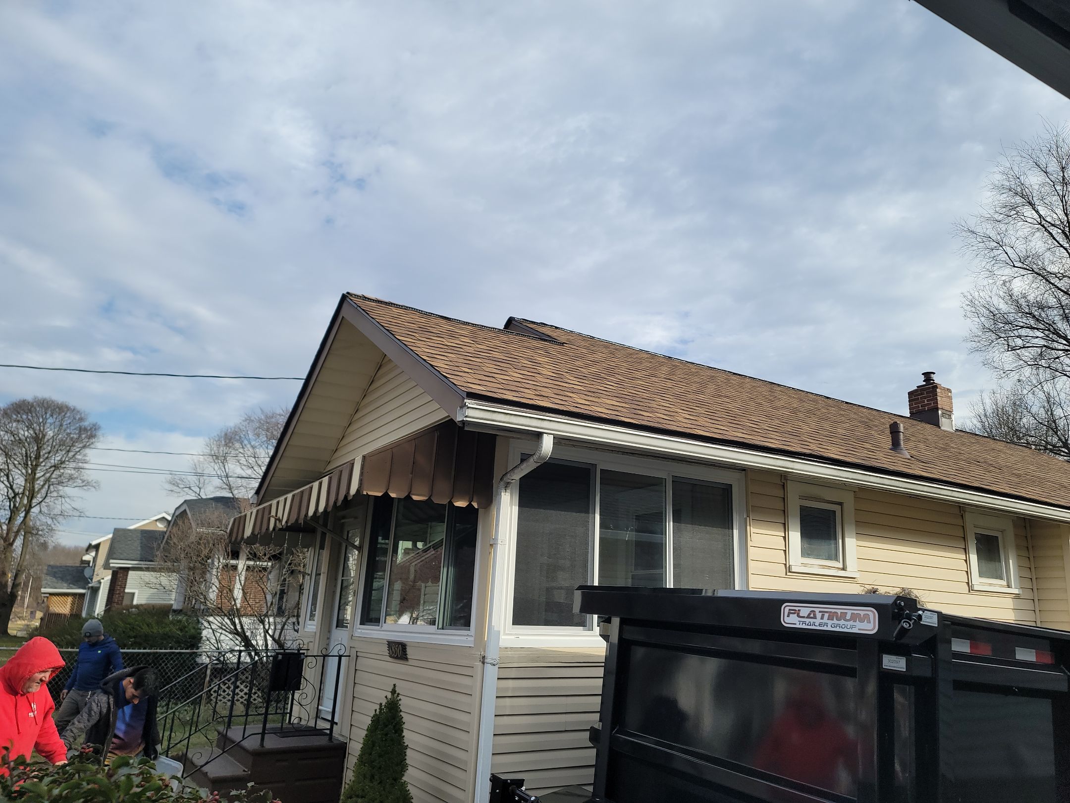 Atlas Pinnacle, Color: Morning Harvest, Drip Edge: Royal Brown by Eagle Eye Roofing