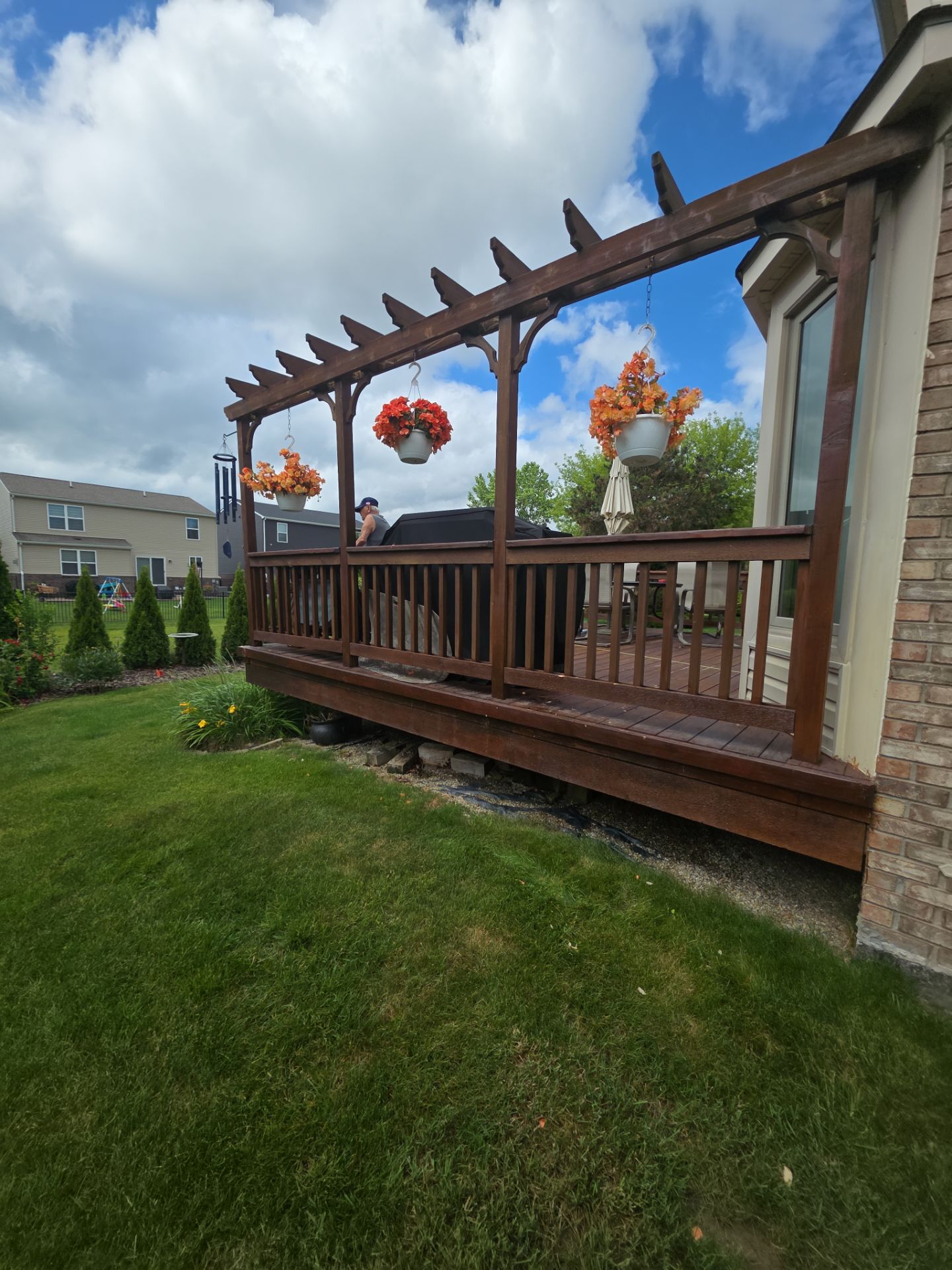 Custom Deck and Pergola Staining in New Baltimore by Top Shelf Painter