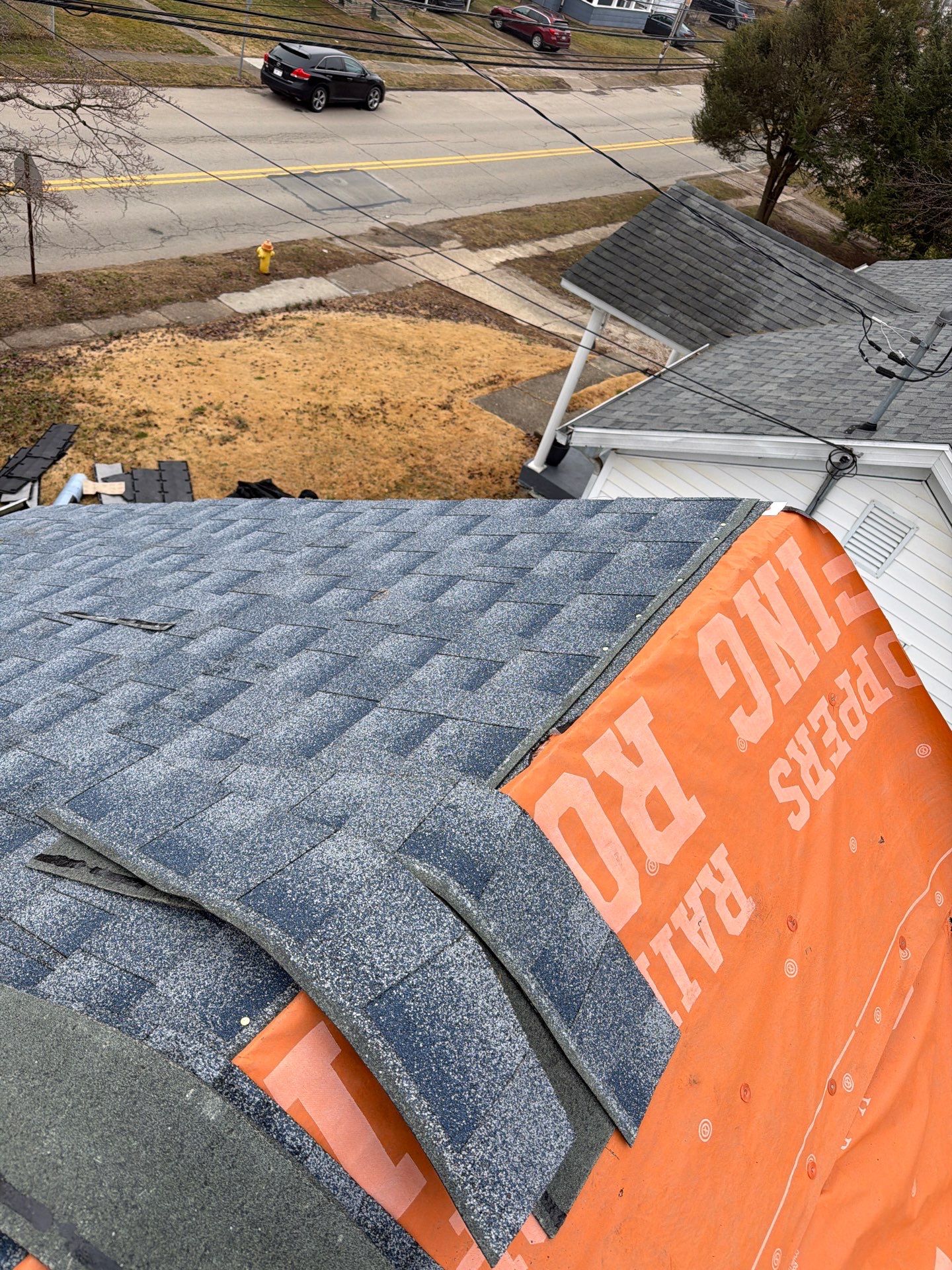 Residential Roofing Installation using GAF Timberline HDZ Biscayne Blue by Rainstoppers Roofing