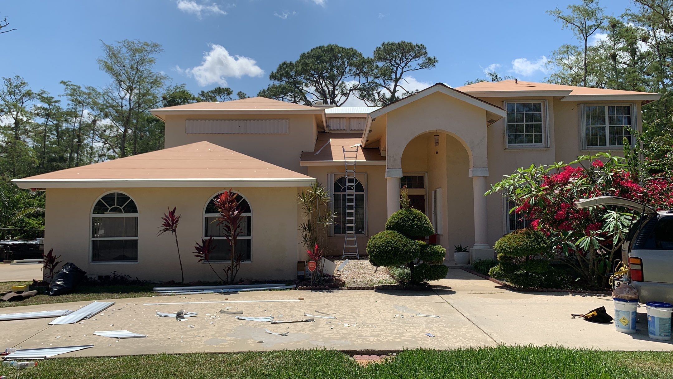 Residential Roofing Installation using 1" Nail strip metal roof by BLUES BROTHERS ROOFING
