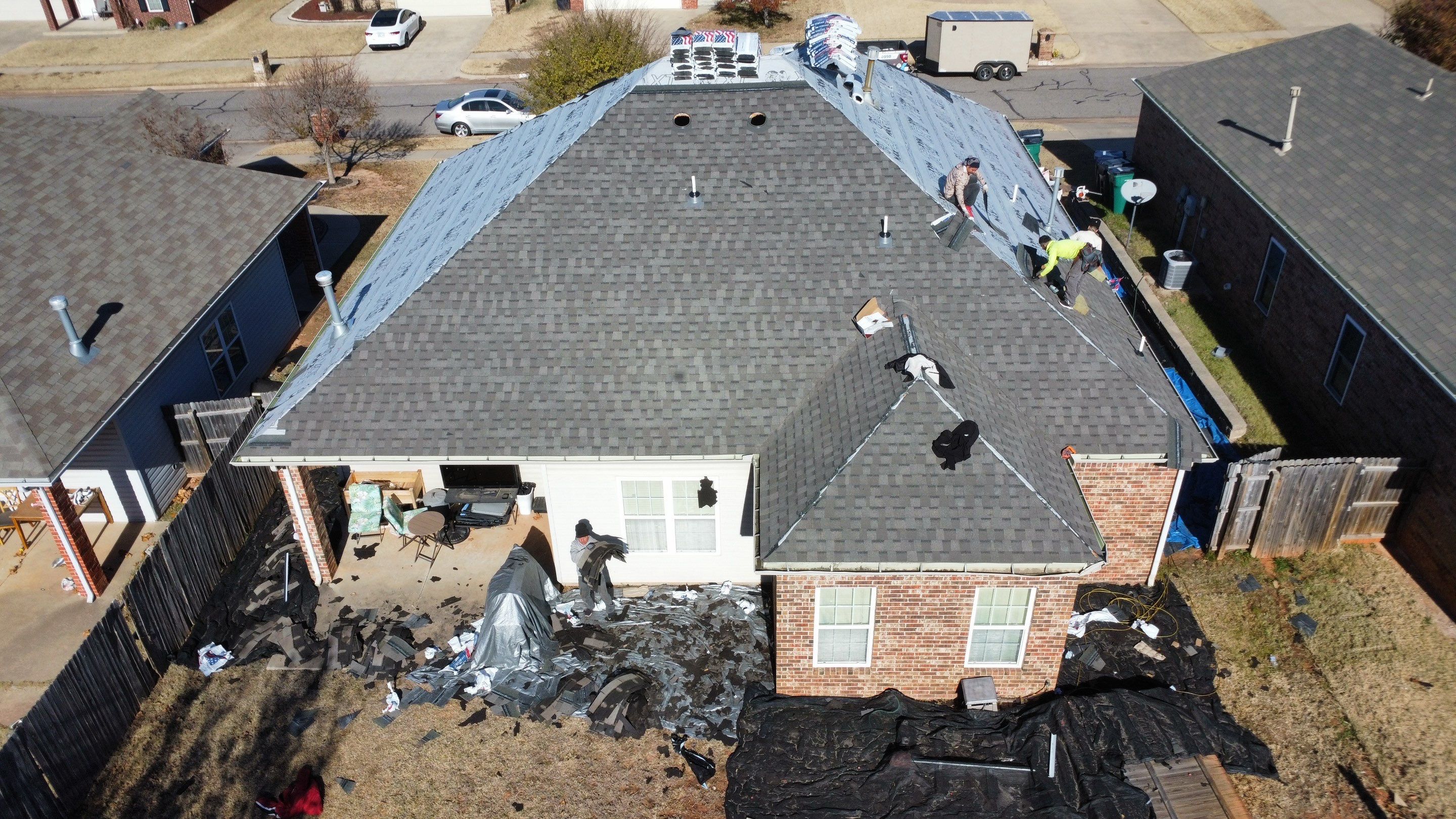 Install of Roofing system after tornado in oklahoma city! by Icon Roofing And Construction