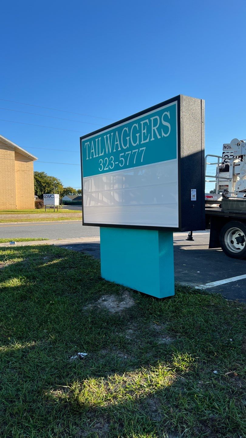 Monument Sign for  Tailwaggers by SignCrafters