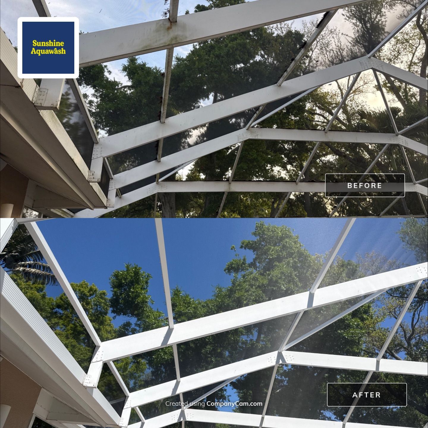 Large House Wash & Pool Cage Cleaning with Heavy Mud Dauber Nest Removal – Bradenton, FL 34209 by Sunshine AquaWash
