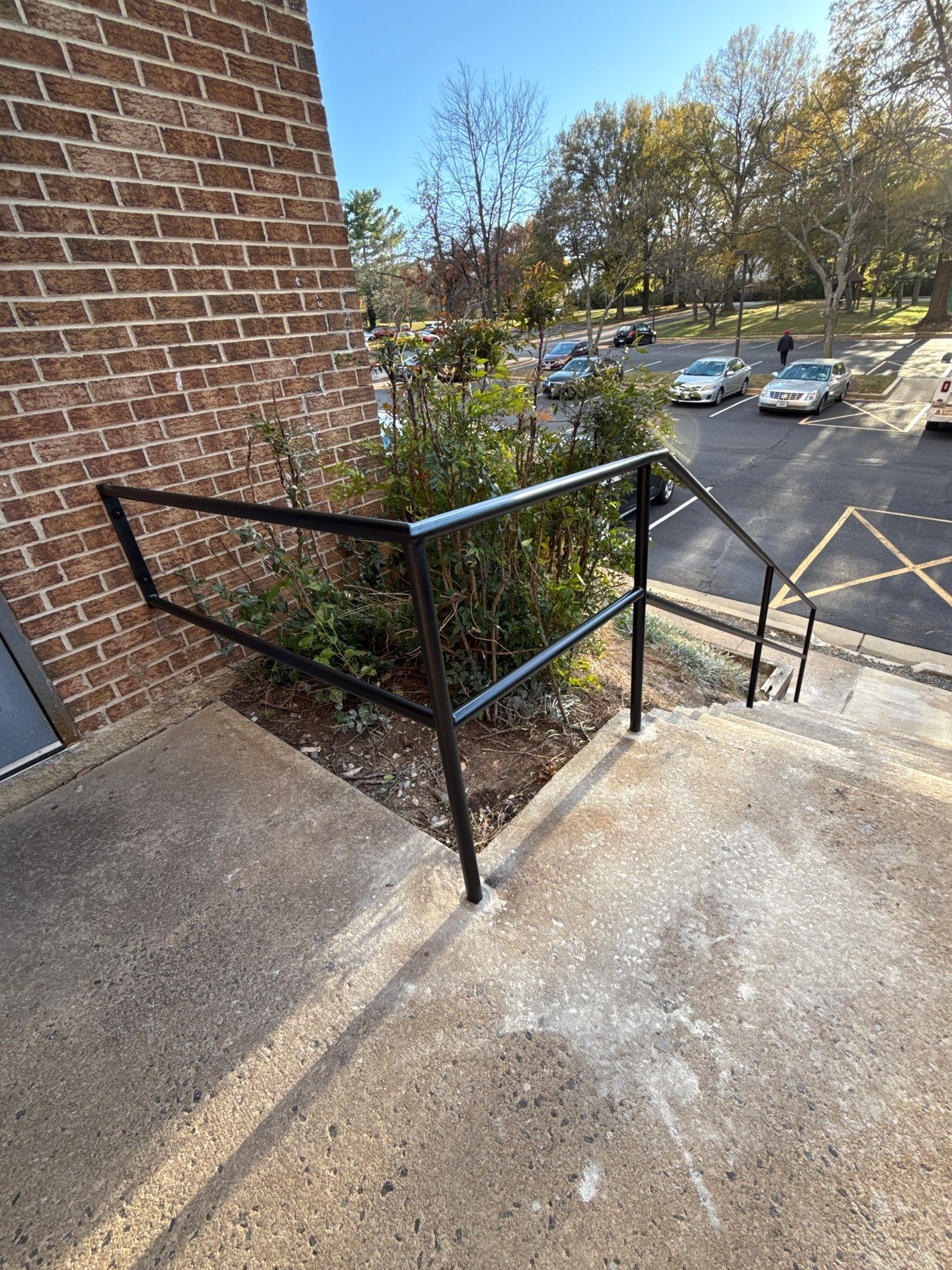 Commercial Entrance Pipe Railing Replacement – Falls Church, VA by Capitol Iron Works