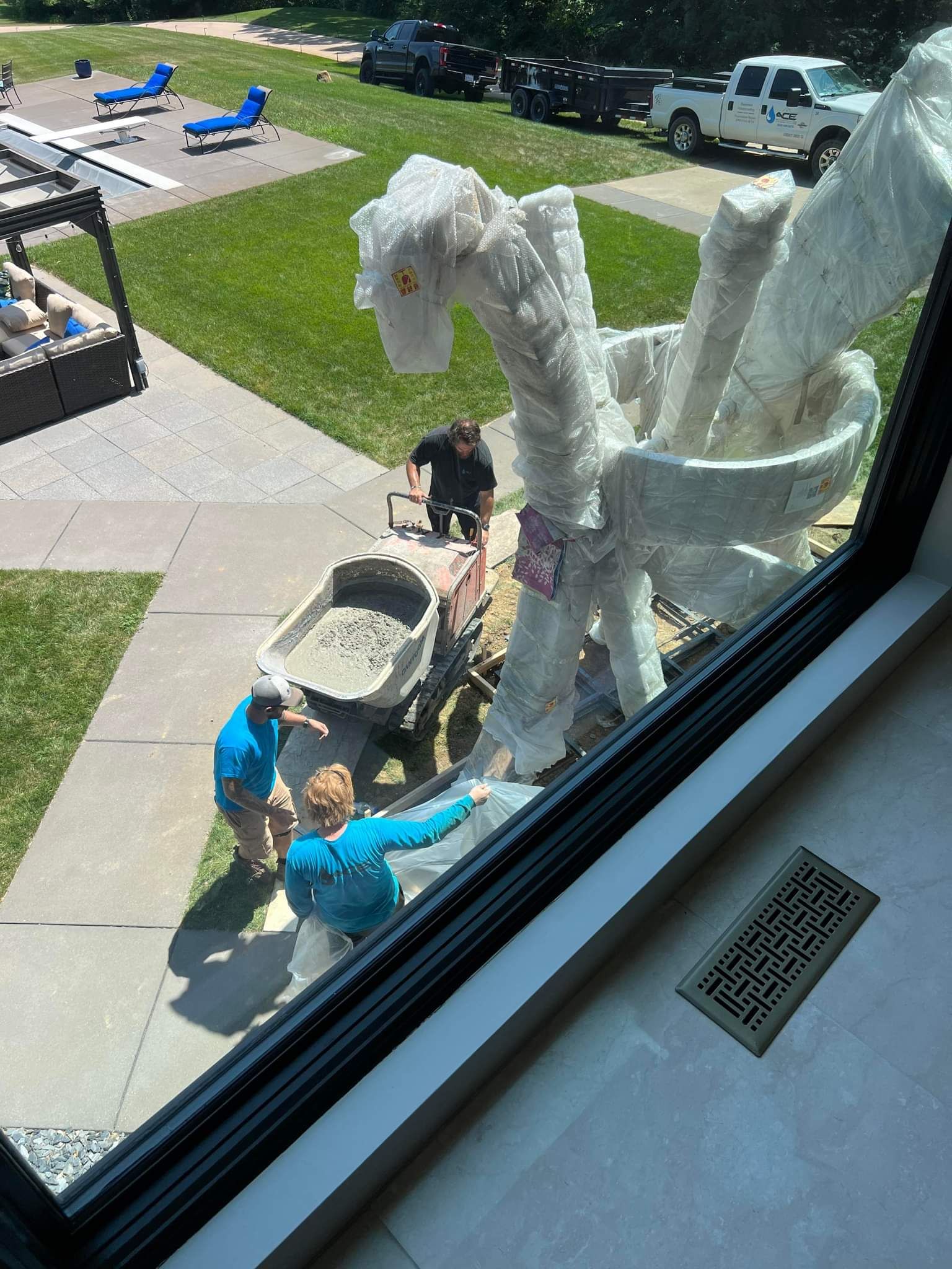 Fence / Retaining Wall using Block then parge by ACE Waterproofing & Basement Solutions