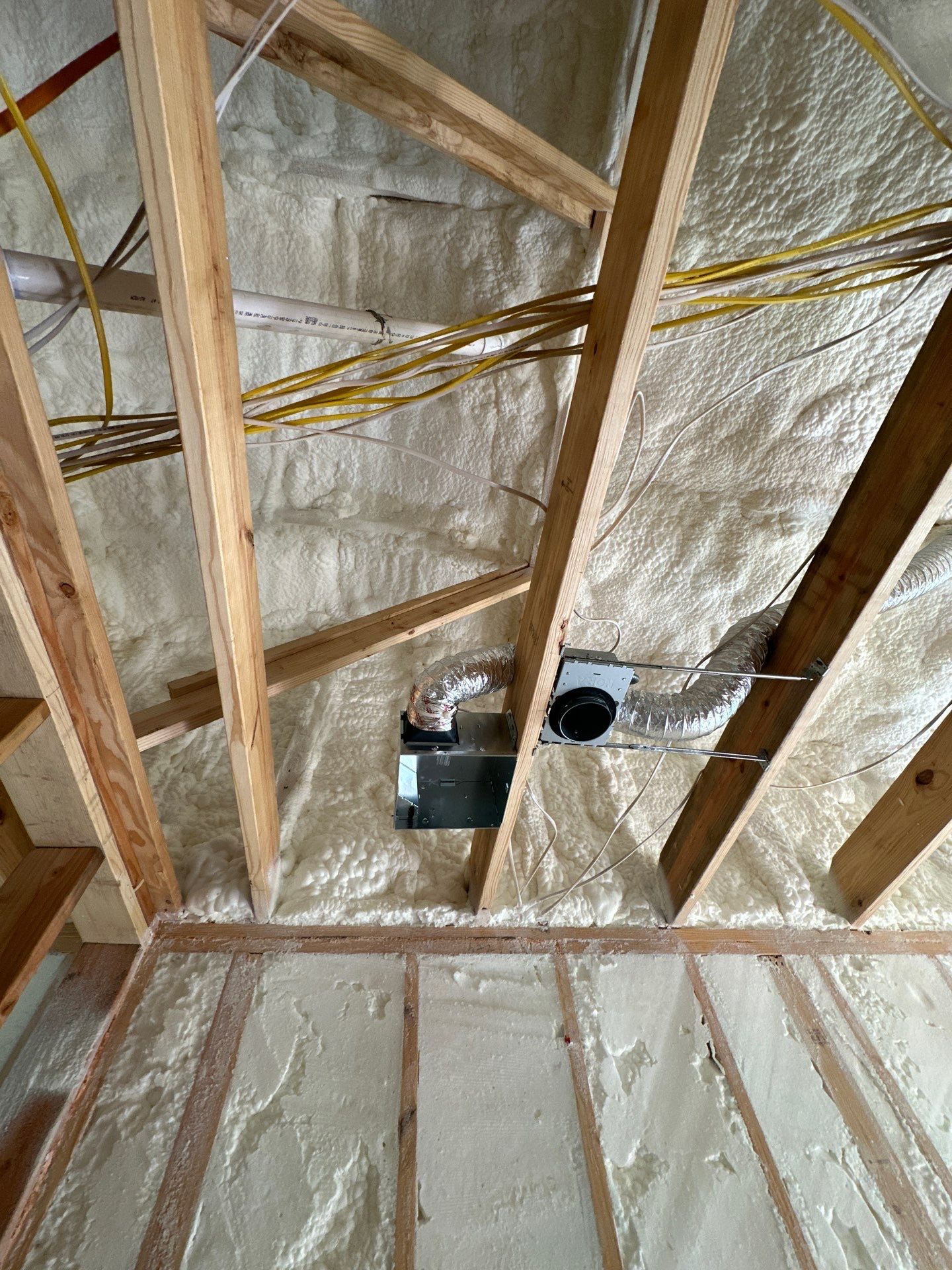 Open cell spray foam job completed at this beautiful custom home in Dallas TX by Apex Insulation Solutions