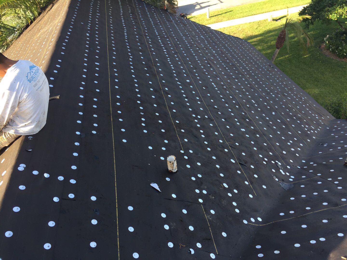 Residential Roofing Installation using 1" Nail strip metal roof by BLUES BROTHERS ROOFING