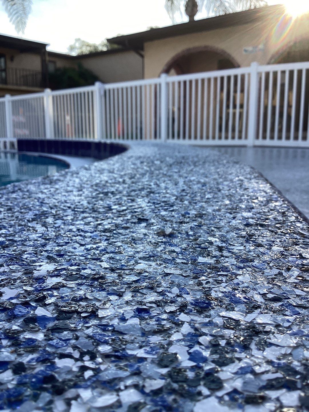 Pool Deck using Orbit and Tidal Wave by Amvet concrete coatings llc