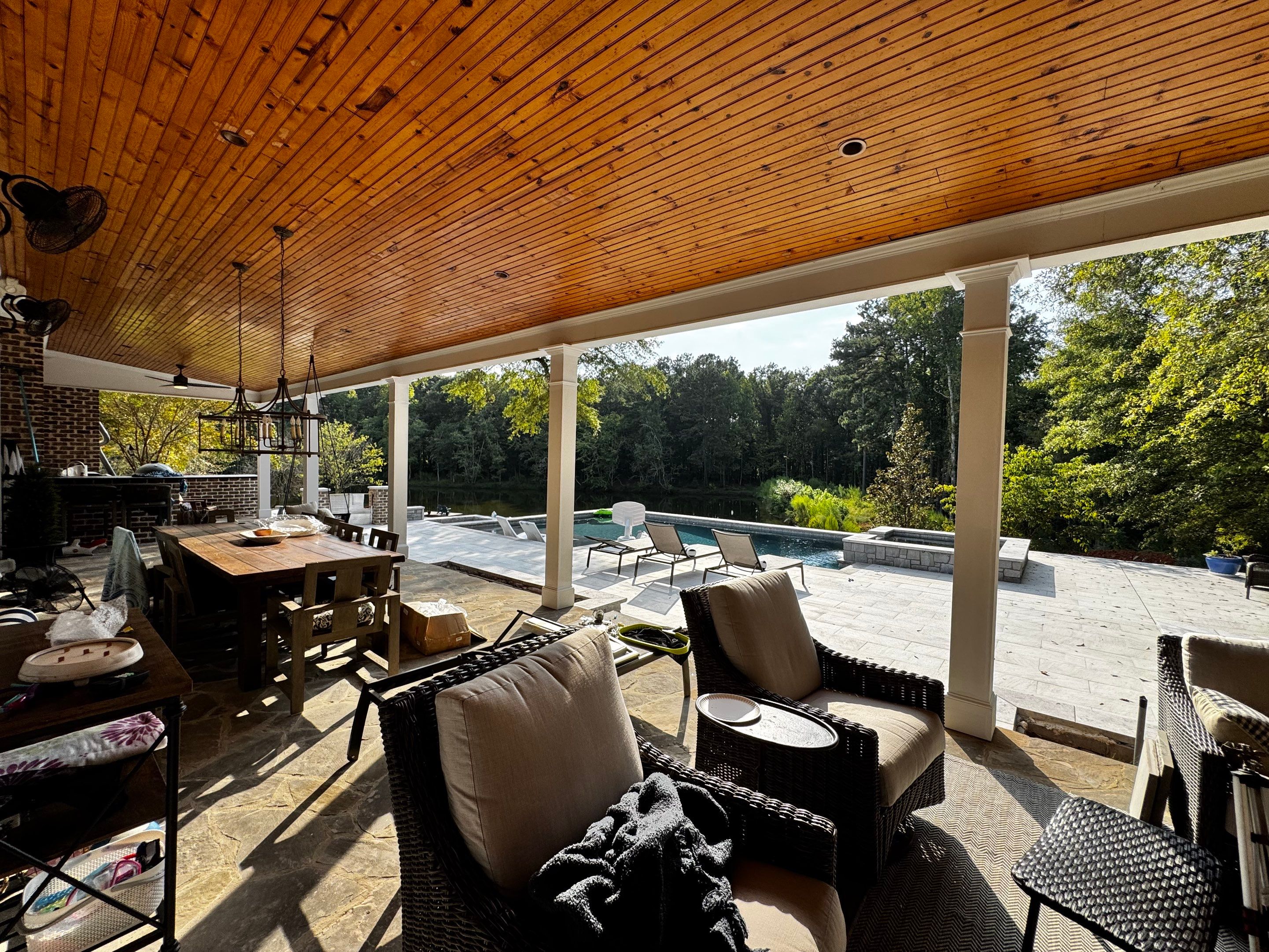 Exterior Column Refinishing and Interior Bedroom Painting in Monroe by PGP Surface Solutions, LLC