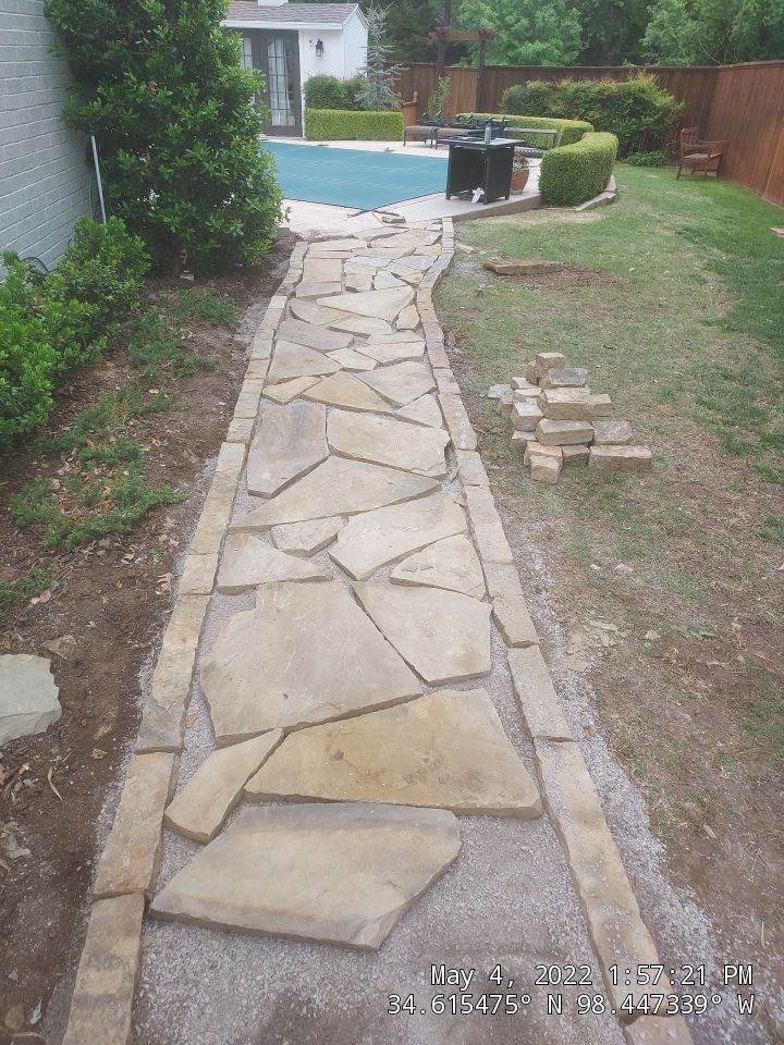 Flagstone walkway using Flagstone  by Clays Services Inc