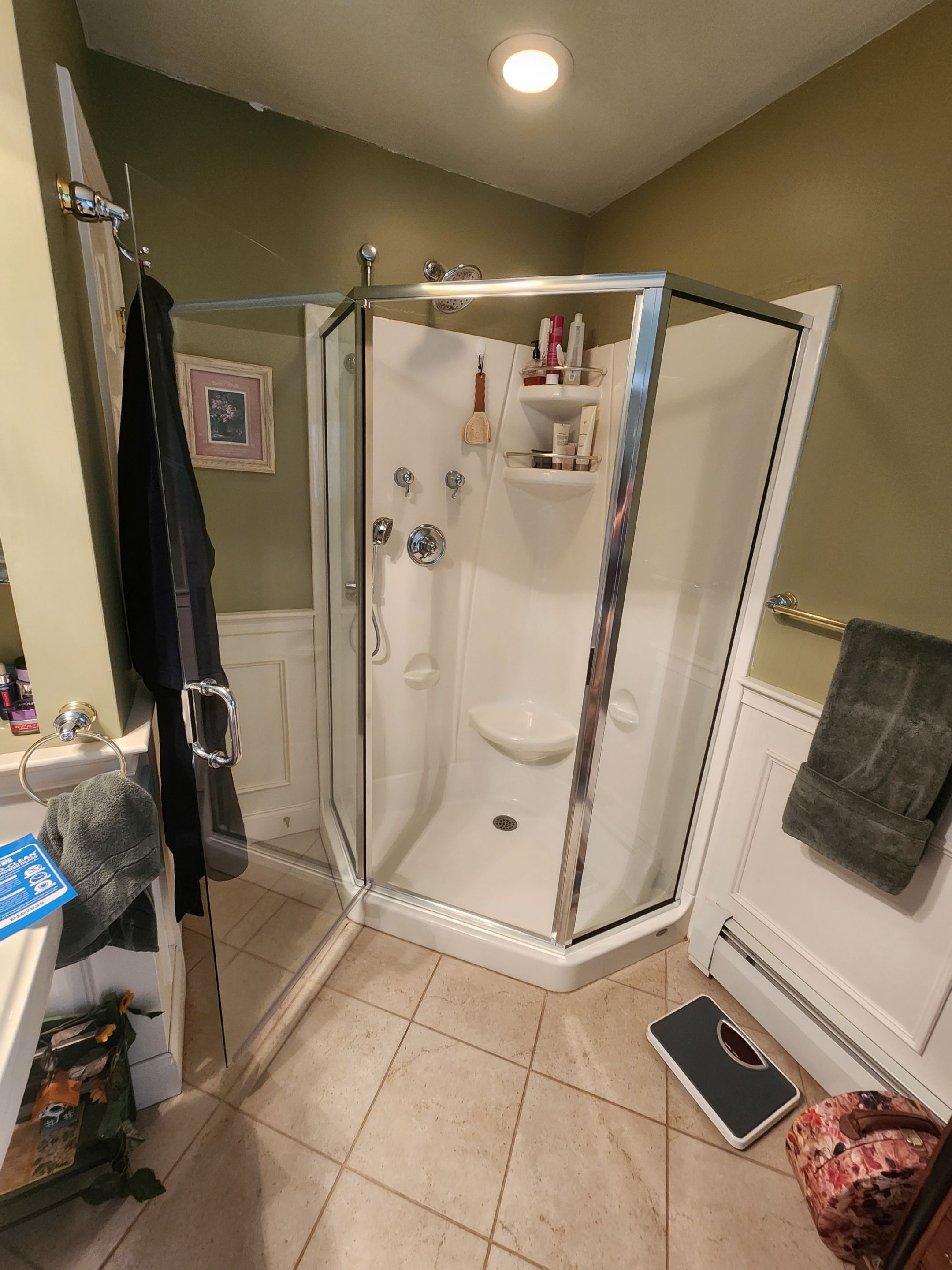 Shower using Alumax Shower by Cheshire Glass Company