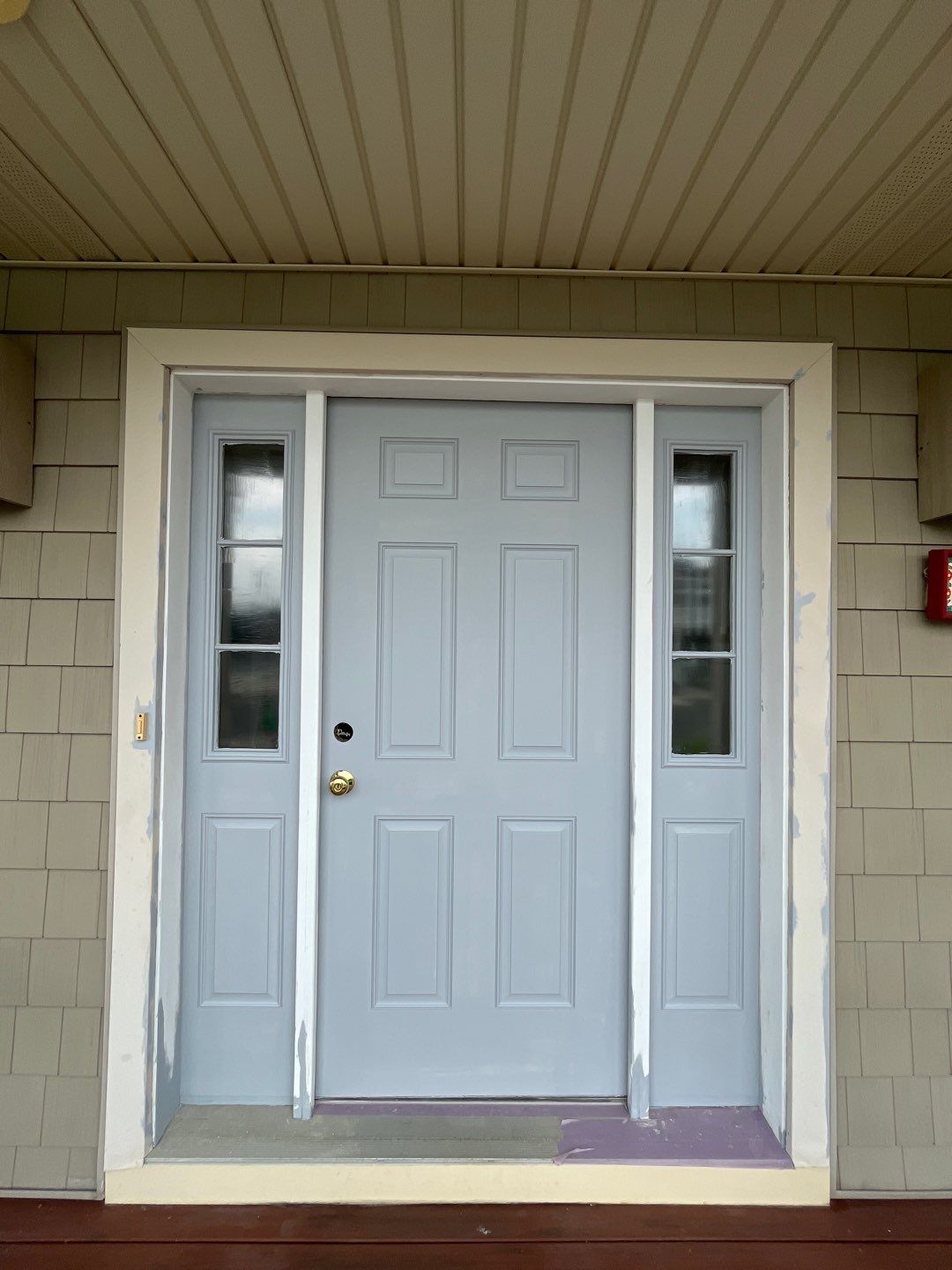 Front Door and Sidelight Refinishing and Painting in Avalon New Jersey by FreshCoat Works LLC