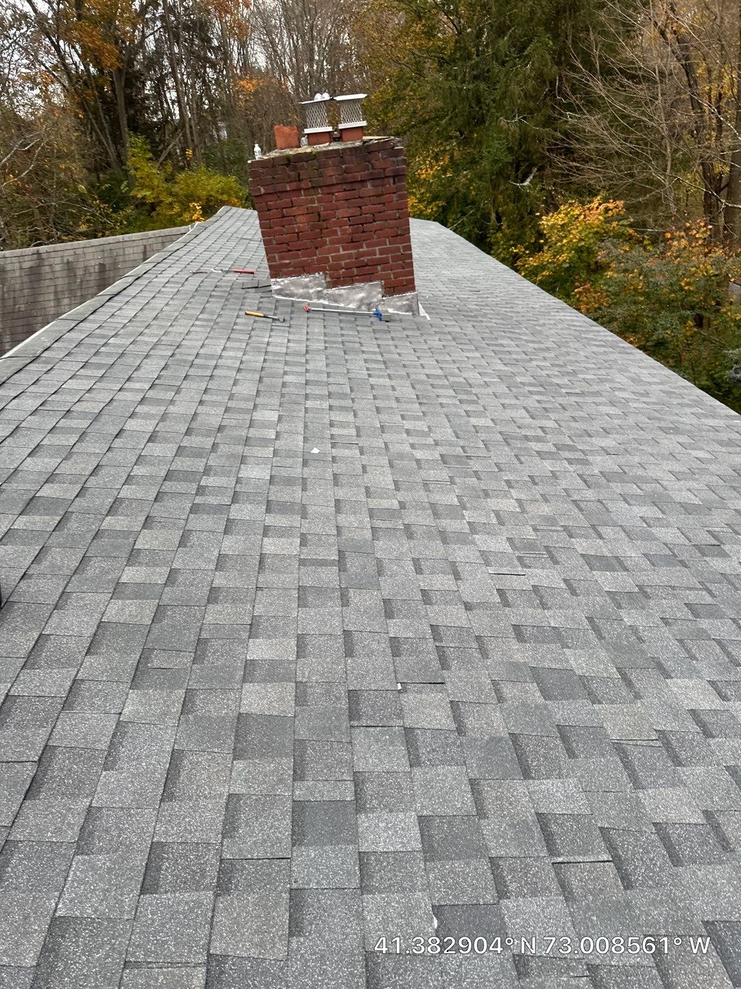 Residential Roofing Installation using Owens Corning TruDefinition Duration AR - Estate Gray & White Double 4 Siding by A Plus Exterior