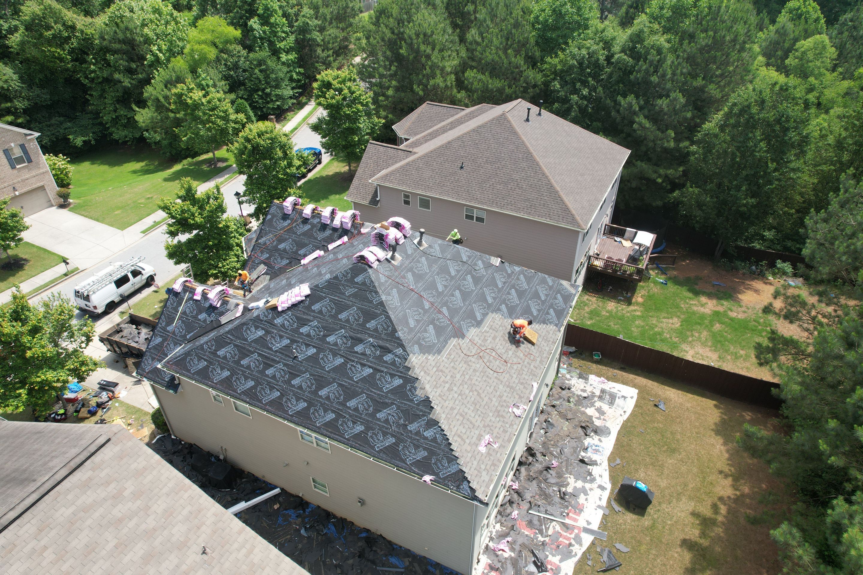 Residential Roof Replacement using Owens Corning TruDef Driftwood by Inspector Roofing and Restoration