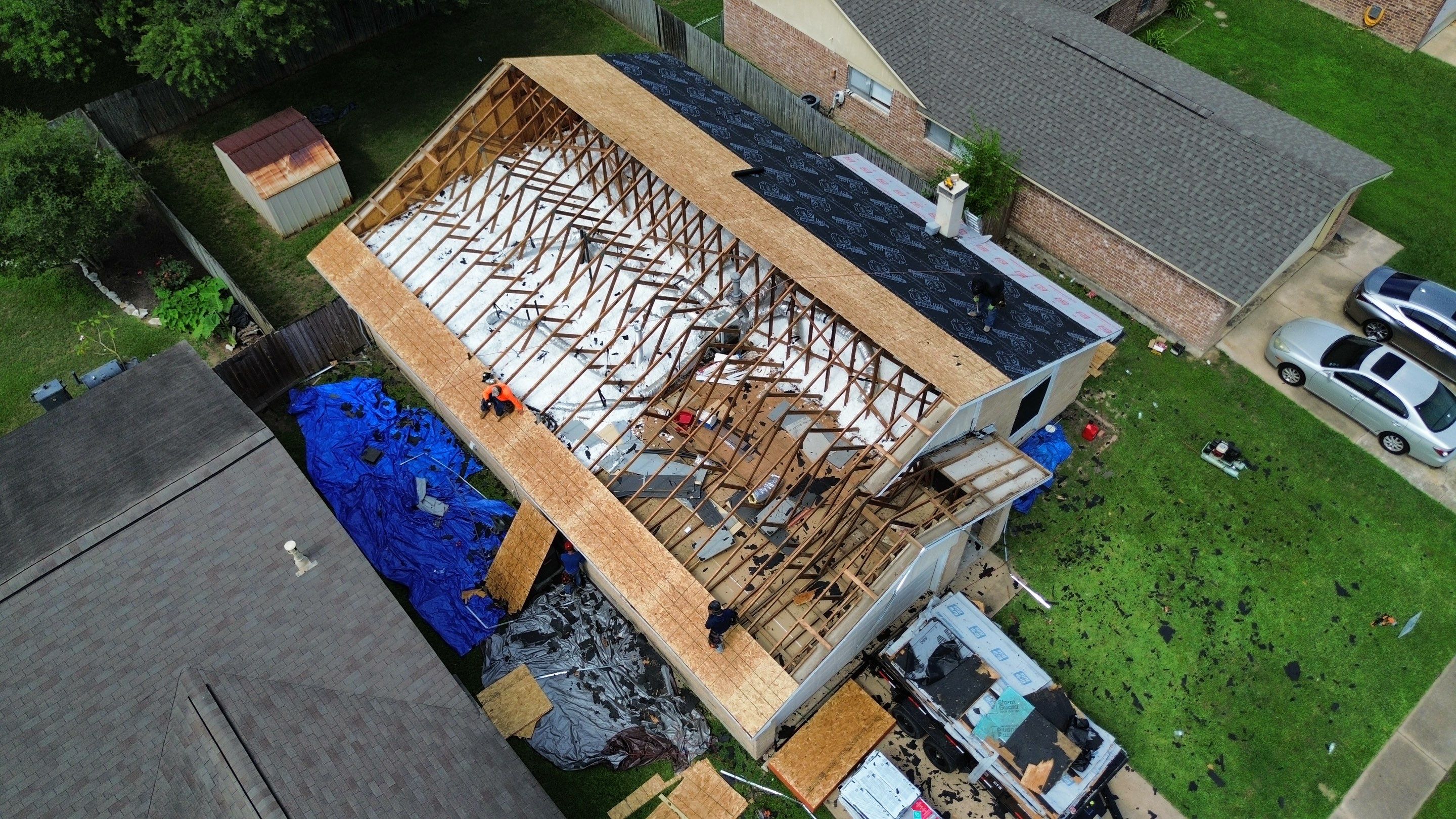 Roof remplacement with decking by CAP Roofing and Construction LLC