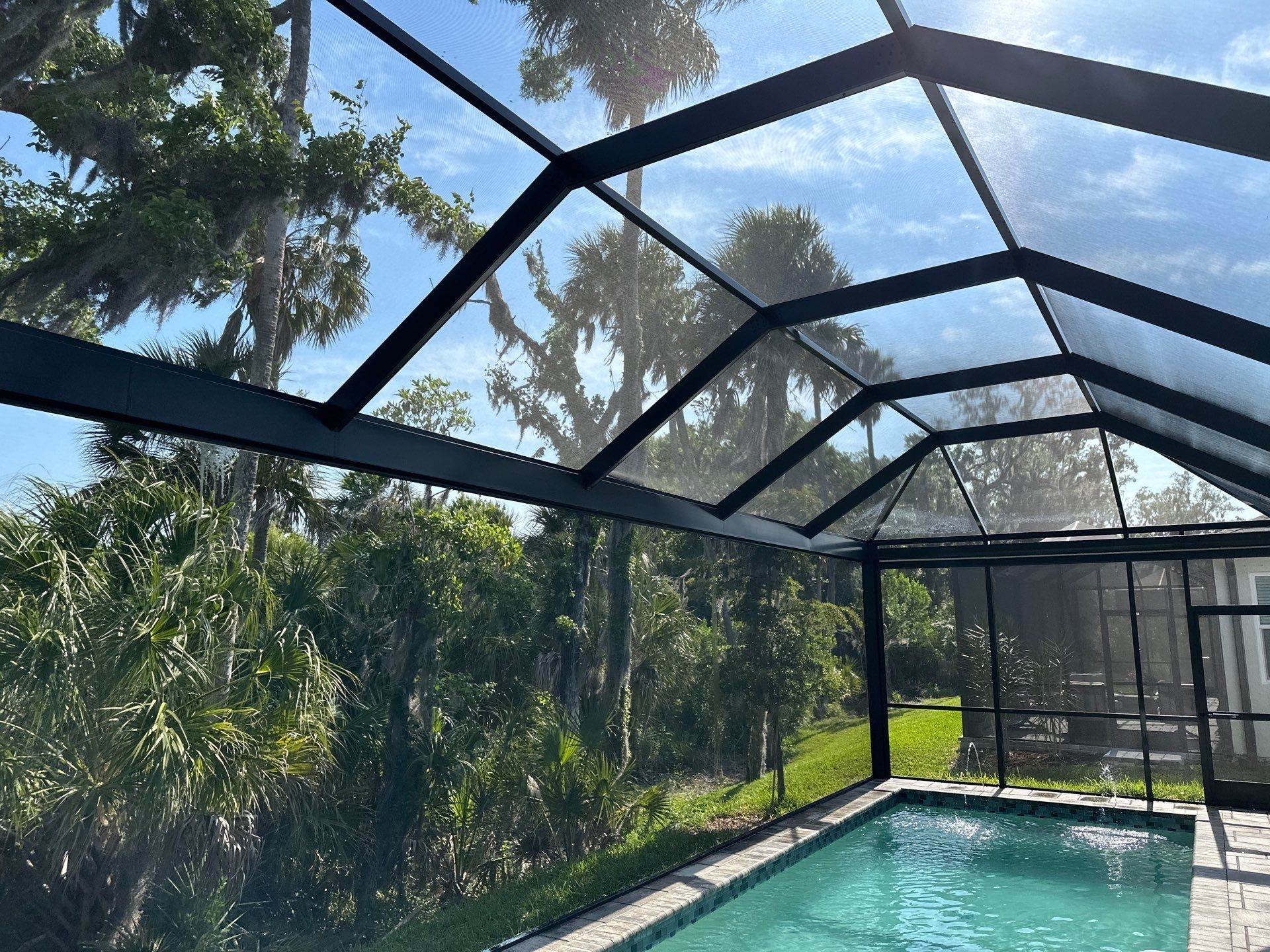 Screen Enclosure & Paver Pool Deck Cleaning in Trevesta Community, Palmetto, FL | Sunshine AquaWash by Sunshine AquaWash