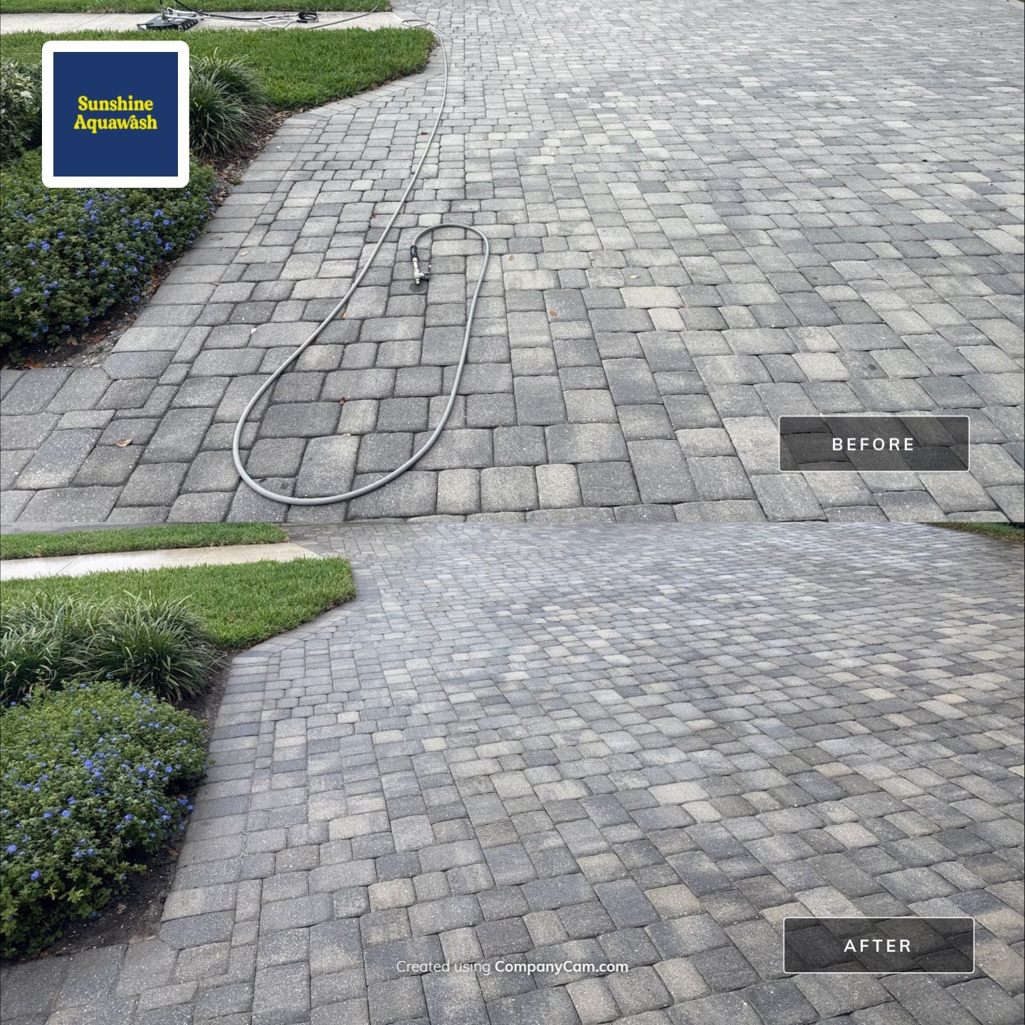 Paver Driveway, Entryway & Sidewalk Cleaning in River Wind – Bradenton, FL by Sunshine AquaWash