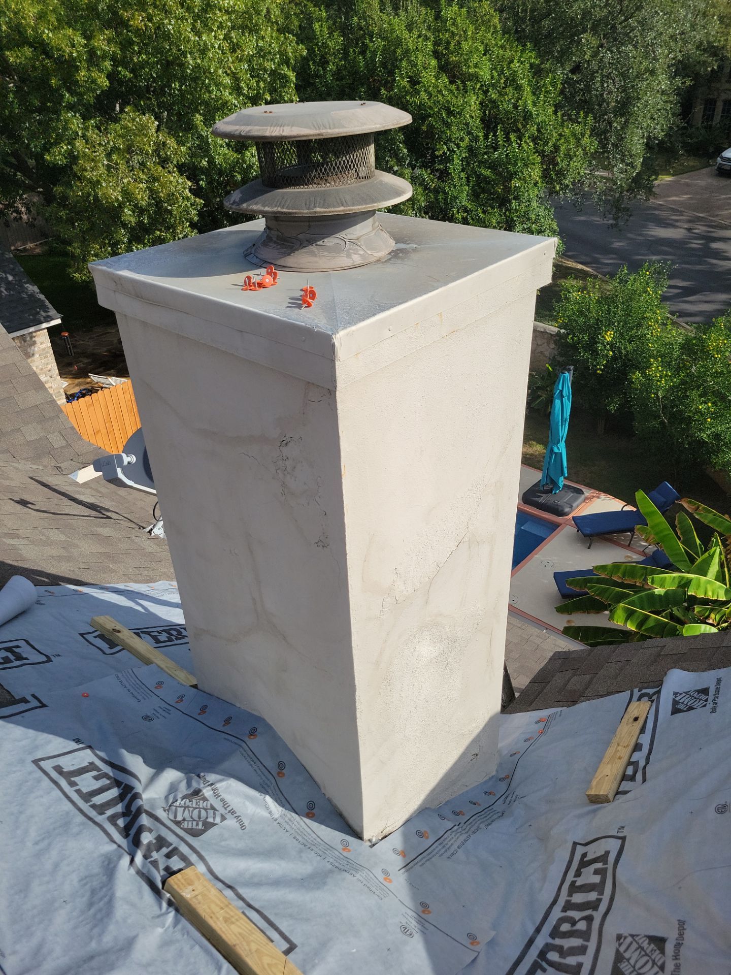 Chimney Restoration and Structural Sheathing Replacement in San Antonio by Heaven Sent Roofing, LLC 