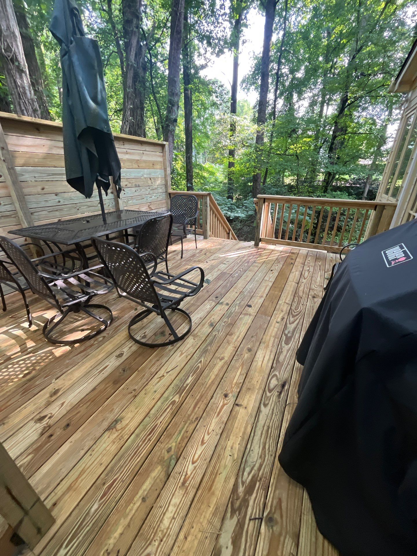 Pressure Treated Pine Deck Build in East Cobb by Nelson Exteriors