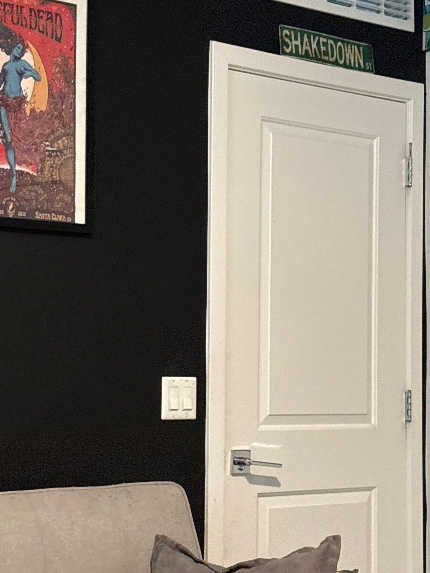 Modern Interior Renovation Featuring Black Accent Walls and AV Installation by CompanyCam Sales Demo