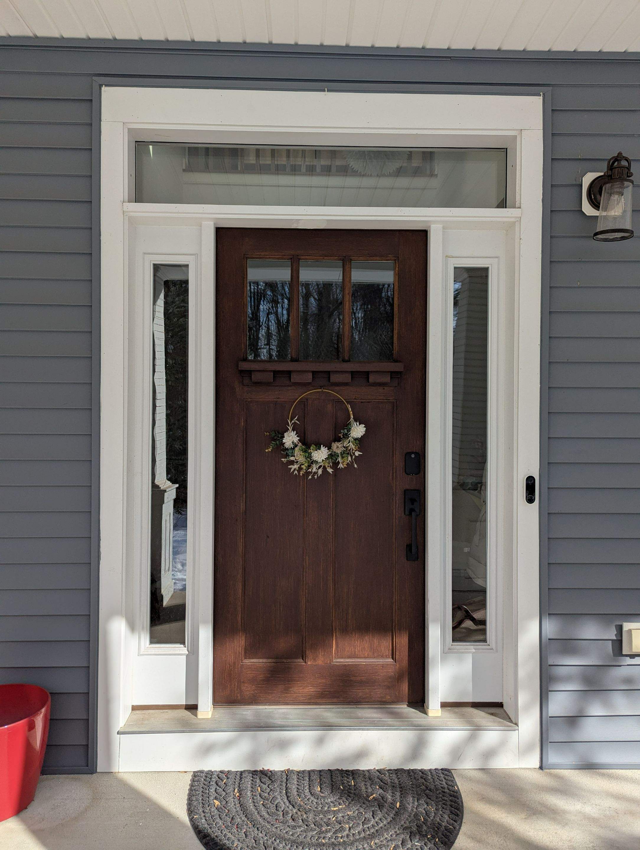 Door replacement with ProVia Oak Signet door by Window Depot of Annapolis