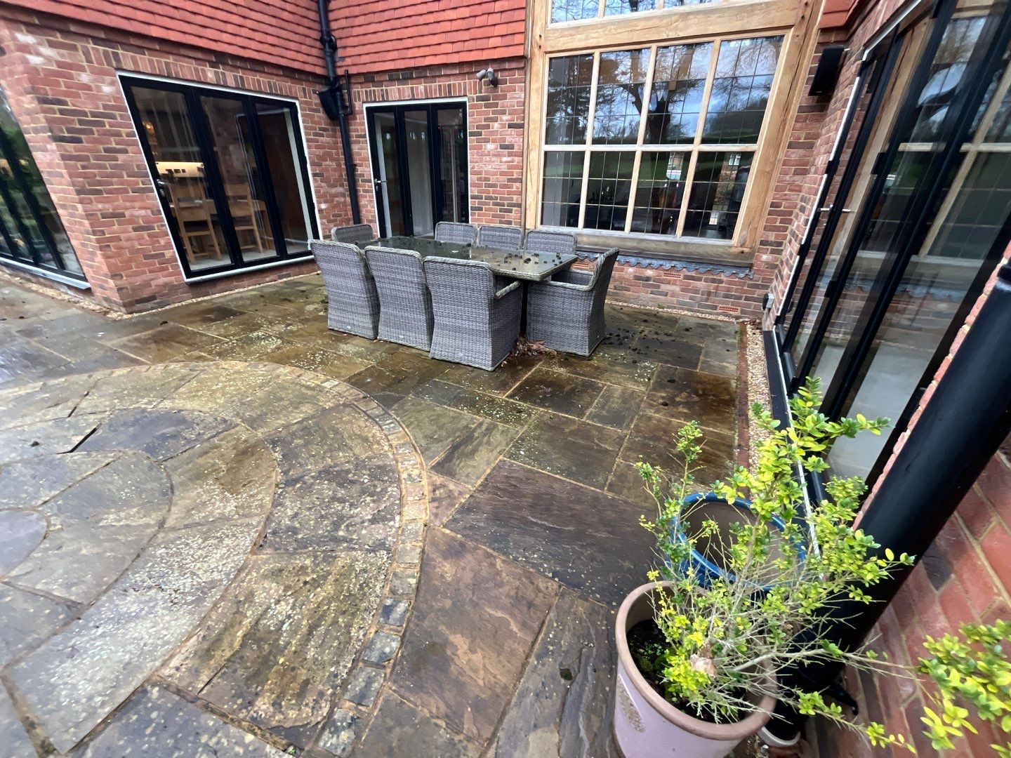 Patio Area Spring Clean using 18inch Whirlaway FSC by Ges Exterior Cleaning ltd