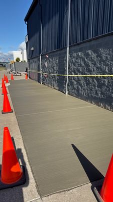 Broom finished concrete patio