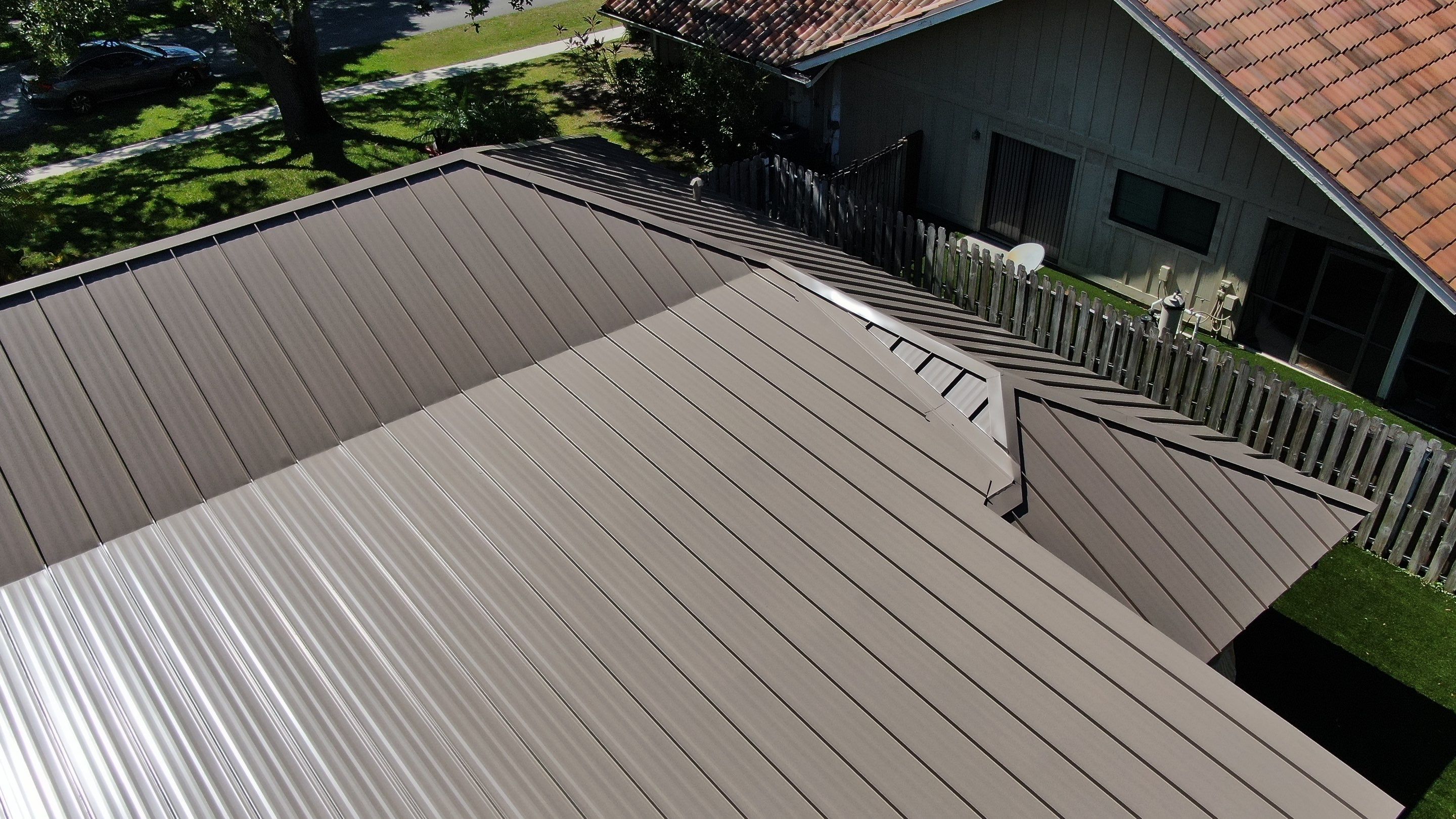 24ga 1.5" Mechanical Seam Buckskin  by Total Roofing System The Metal Roof Experts