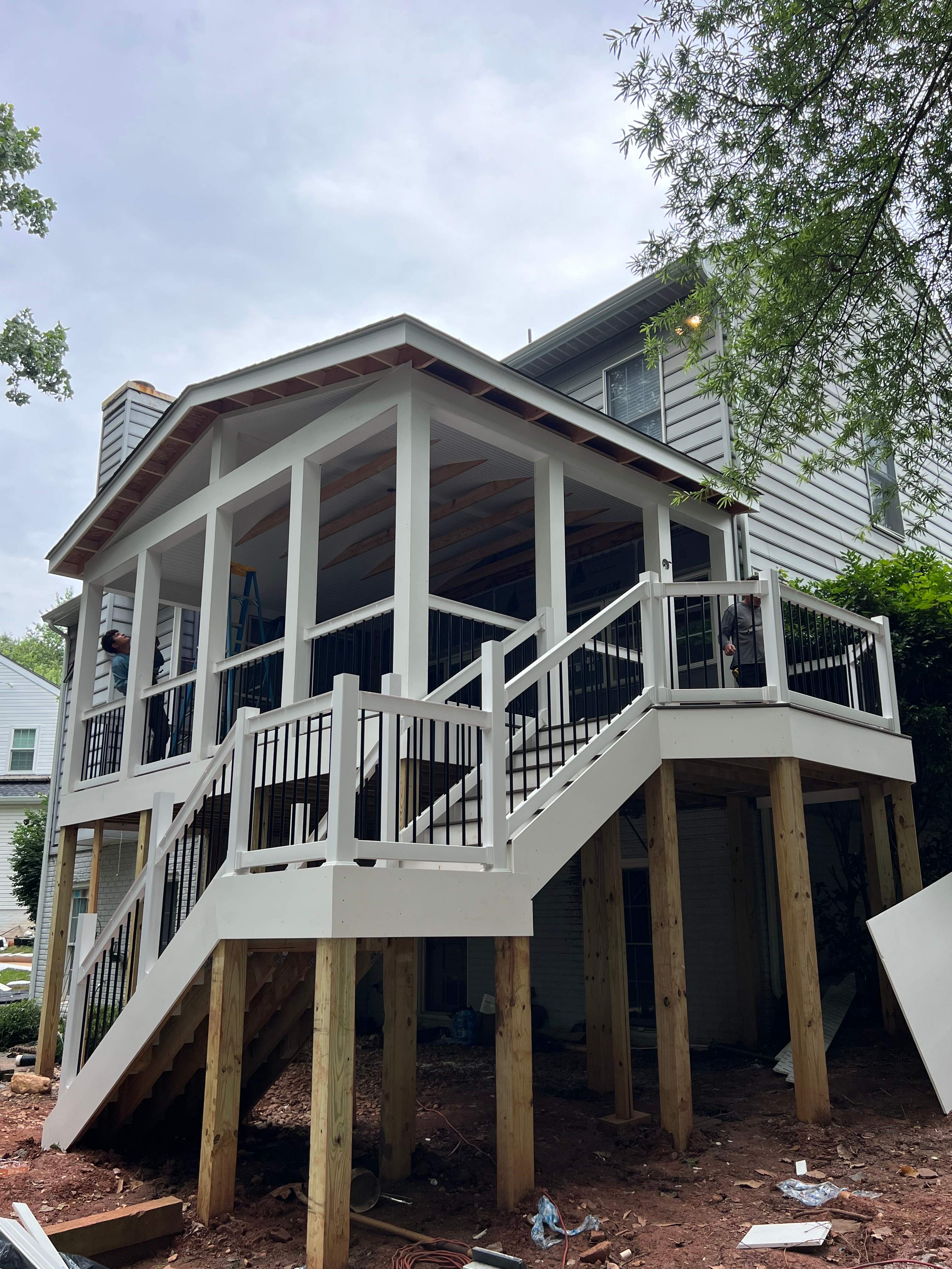 New 3-Season Porch & Composite Deck in Sterling, VA by Sunburst Construction Inc