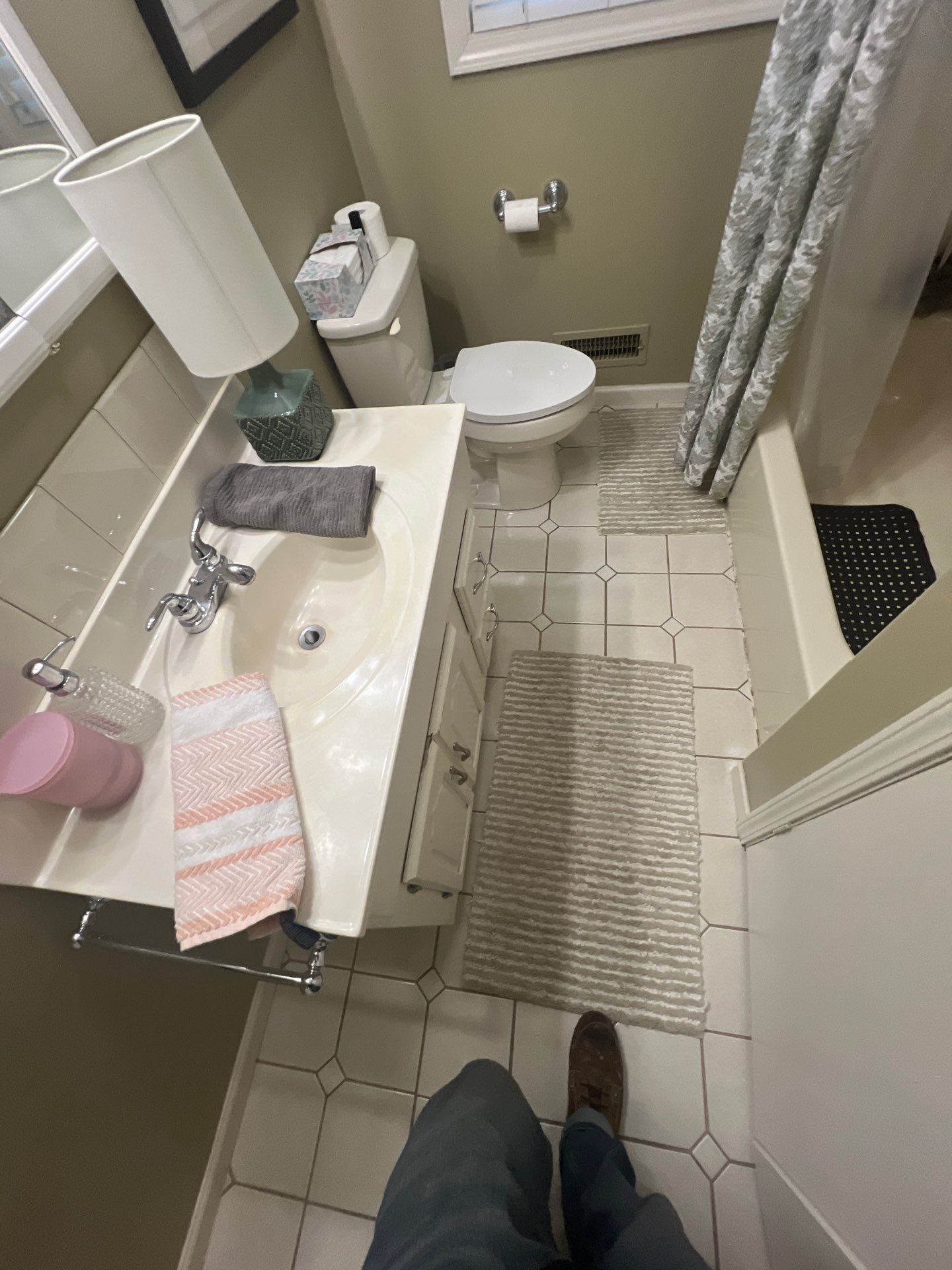 Full bathroom with custom tile by The Shower Company