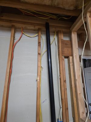 Installation of Vertical Black Piping 